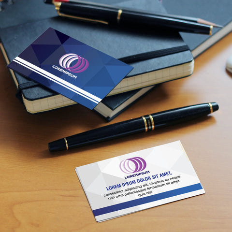 Elegant Beige & Blue Business Cards – Modern & Professional