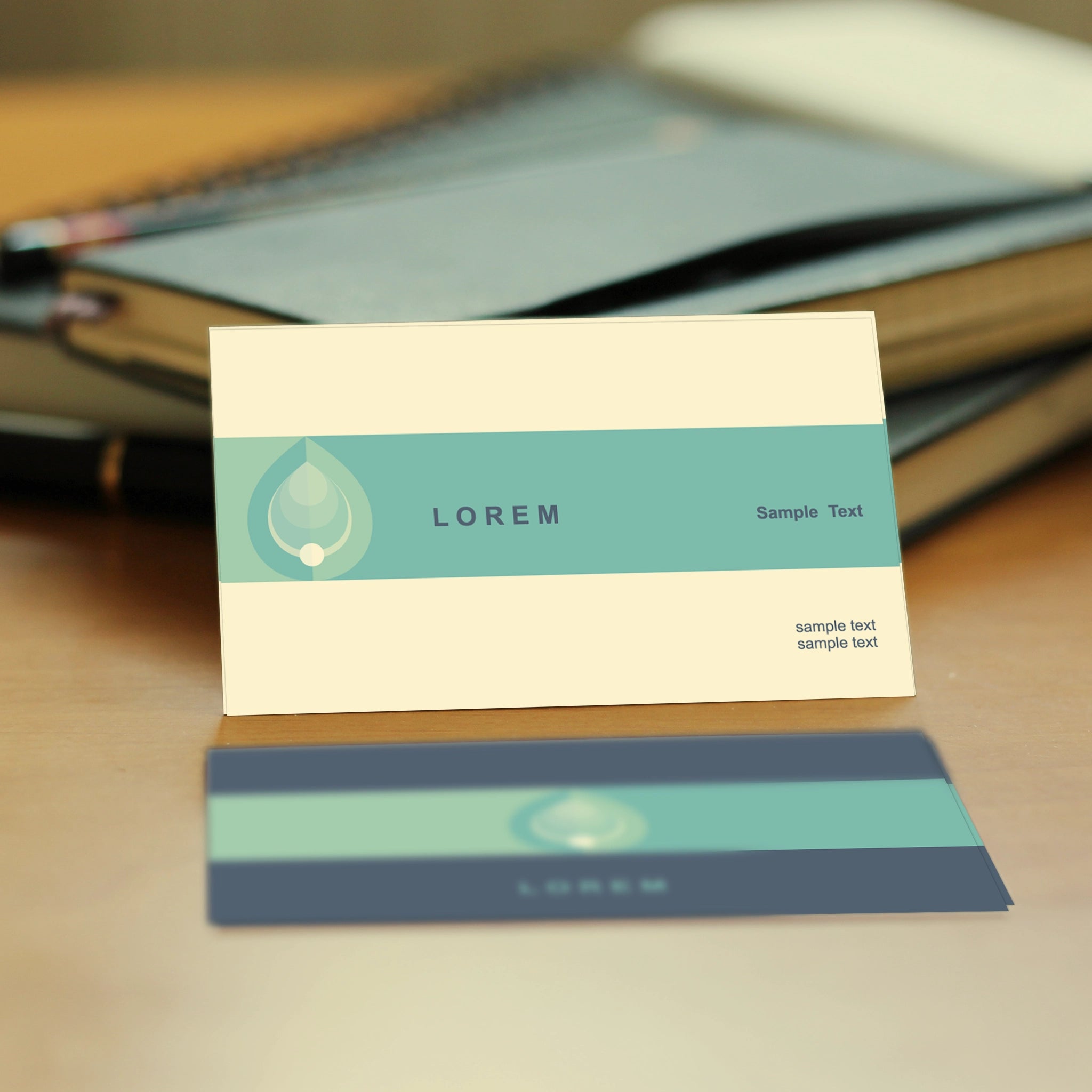 Minimalist Beige & Teal Business Cards – Elegant & Professional