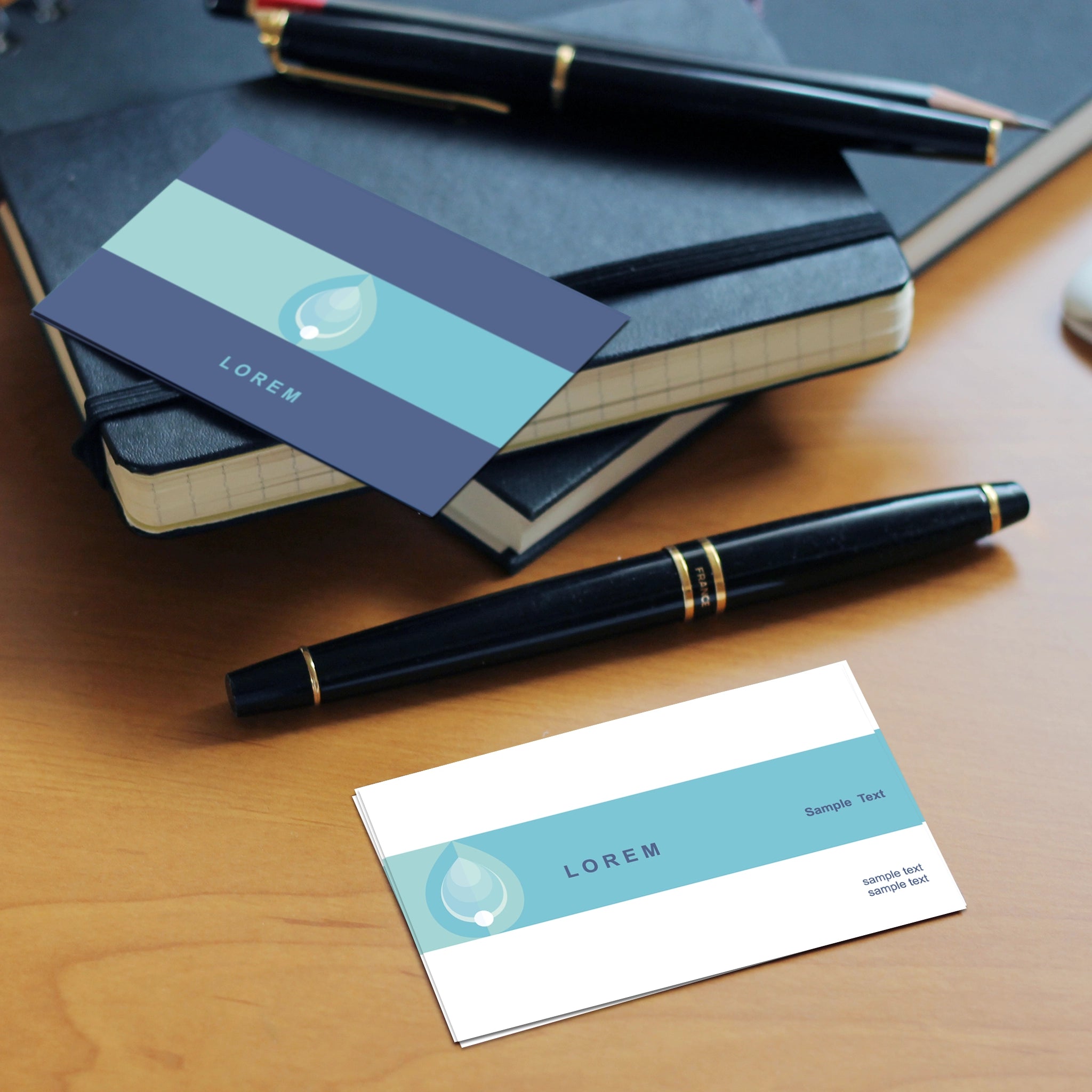 Minimalist Beige & Teal Business Cards – Elegant & Professional