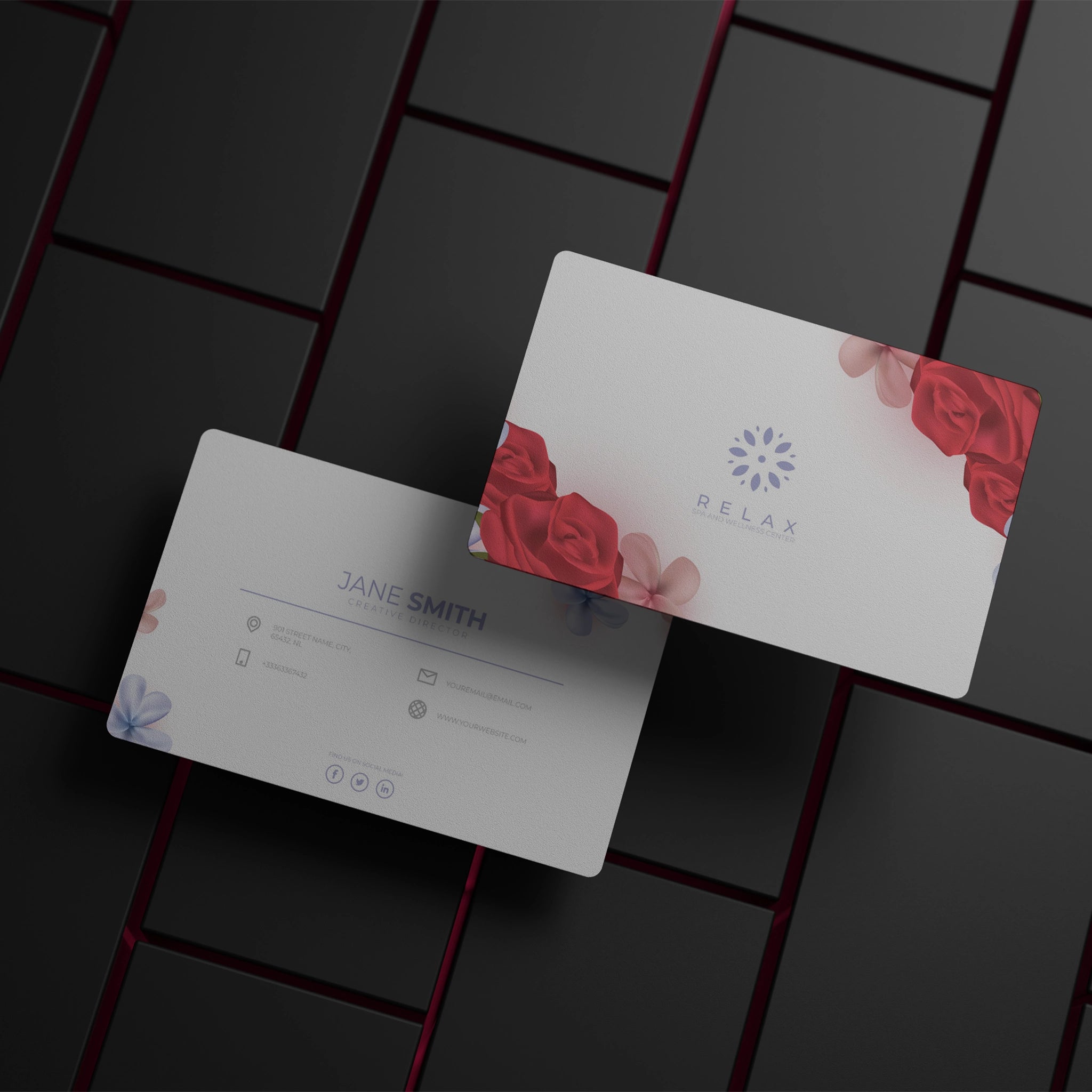 Luxury Floral Business Cards – Elegant & Professional