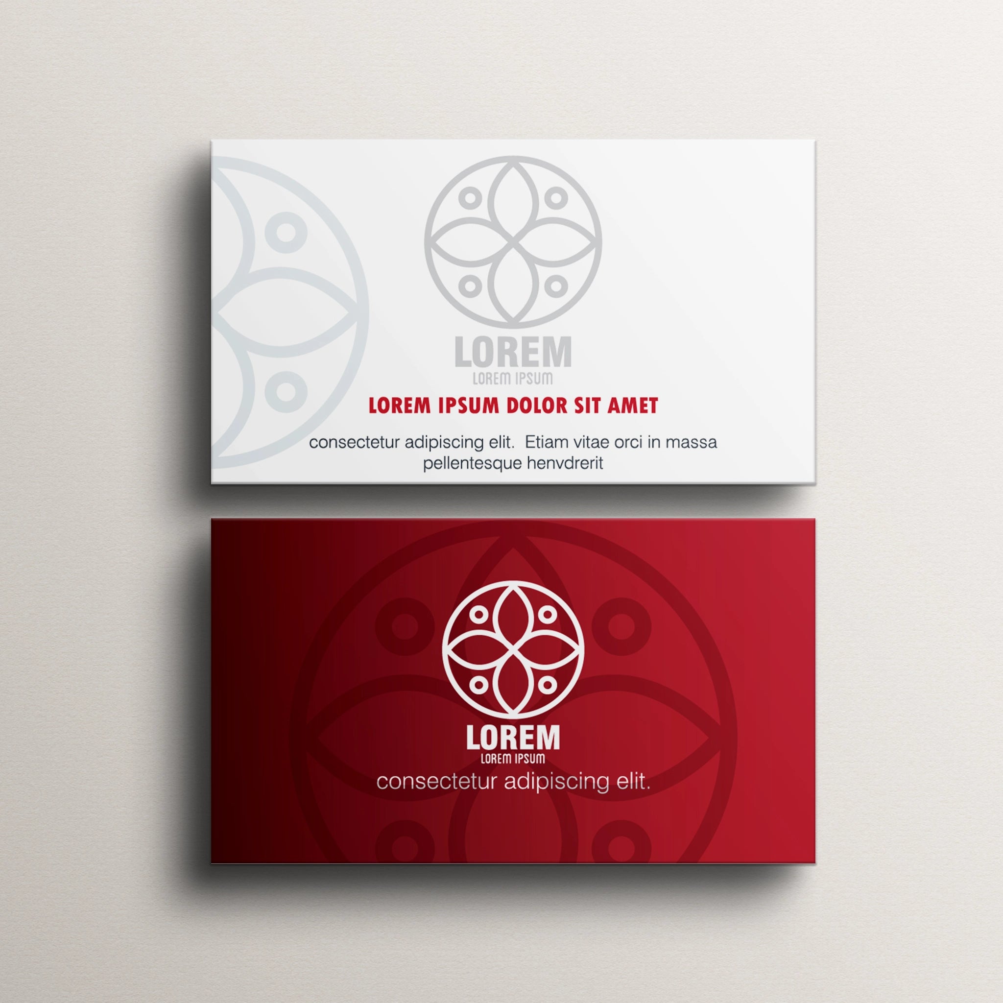 Elegant Red & White Business Cards – Bold & Professional