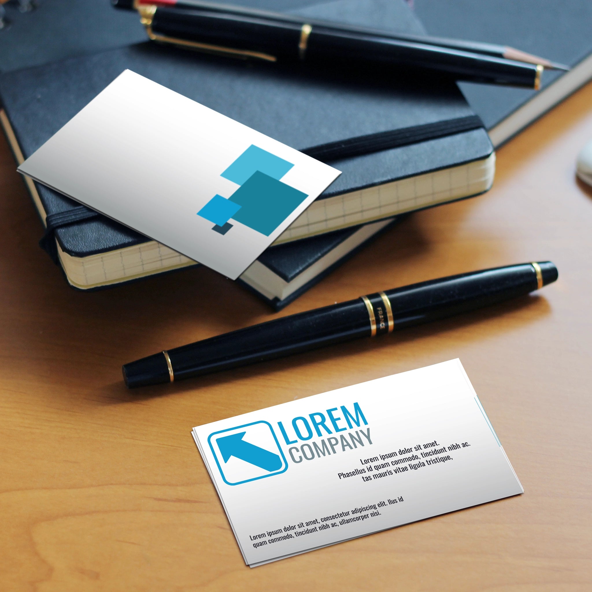 Beige & Blue Business Cards – Corporate & Minimalist Design