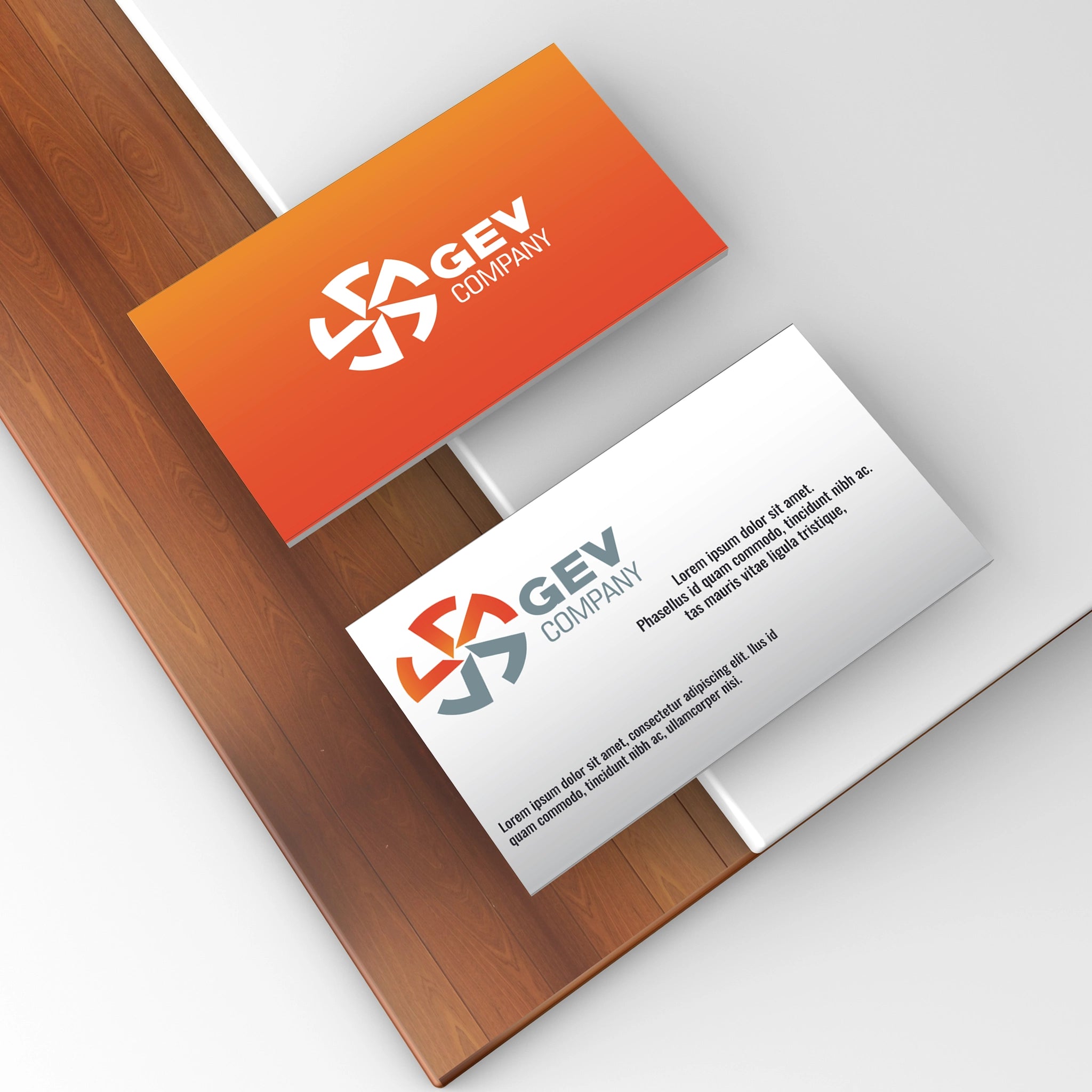 Beige & Orange Business Cards – Corporate & Minimalist Look
