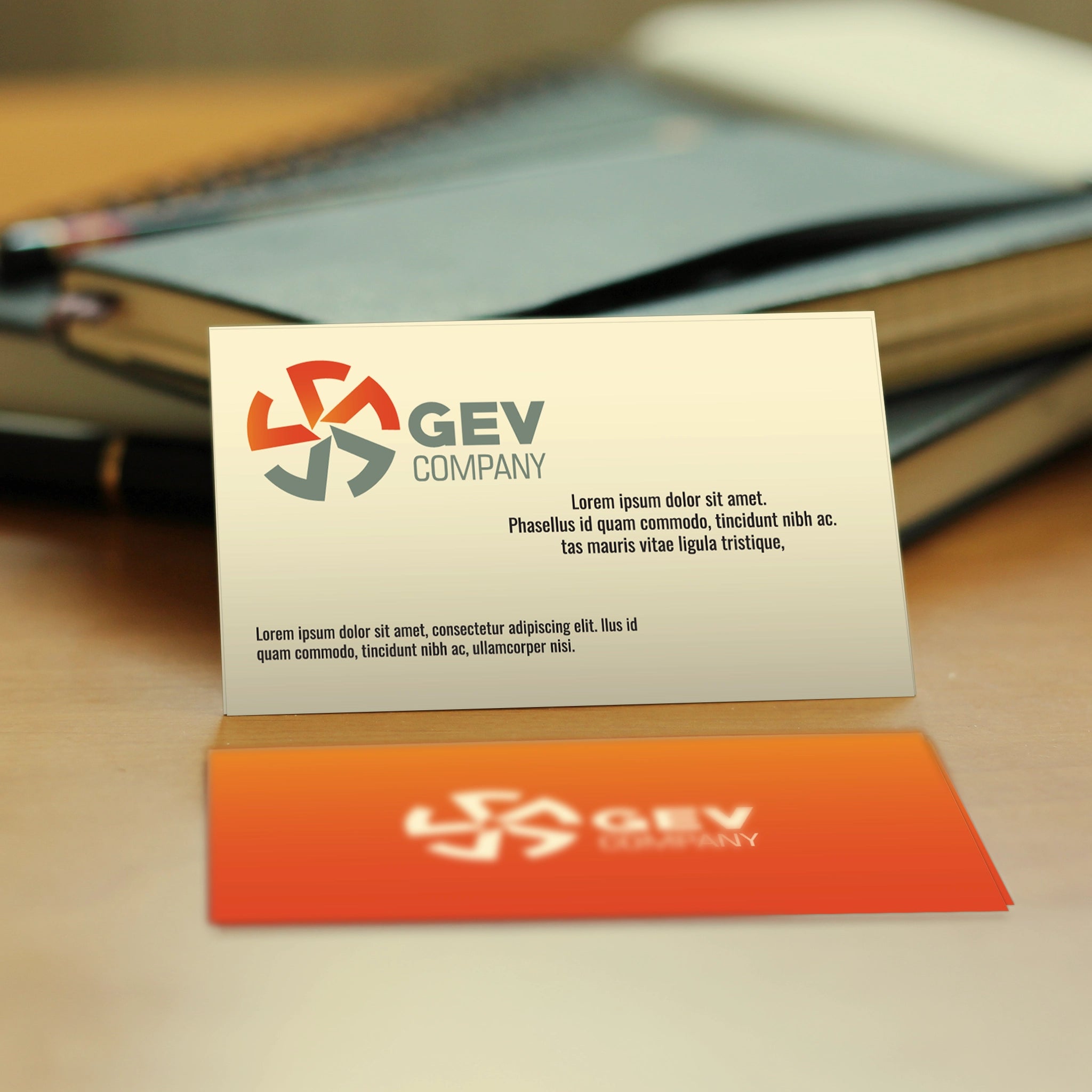 Beige & Orange Business Cards – Corporate & Minimalist Look