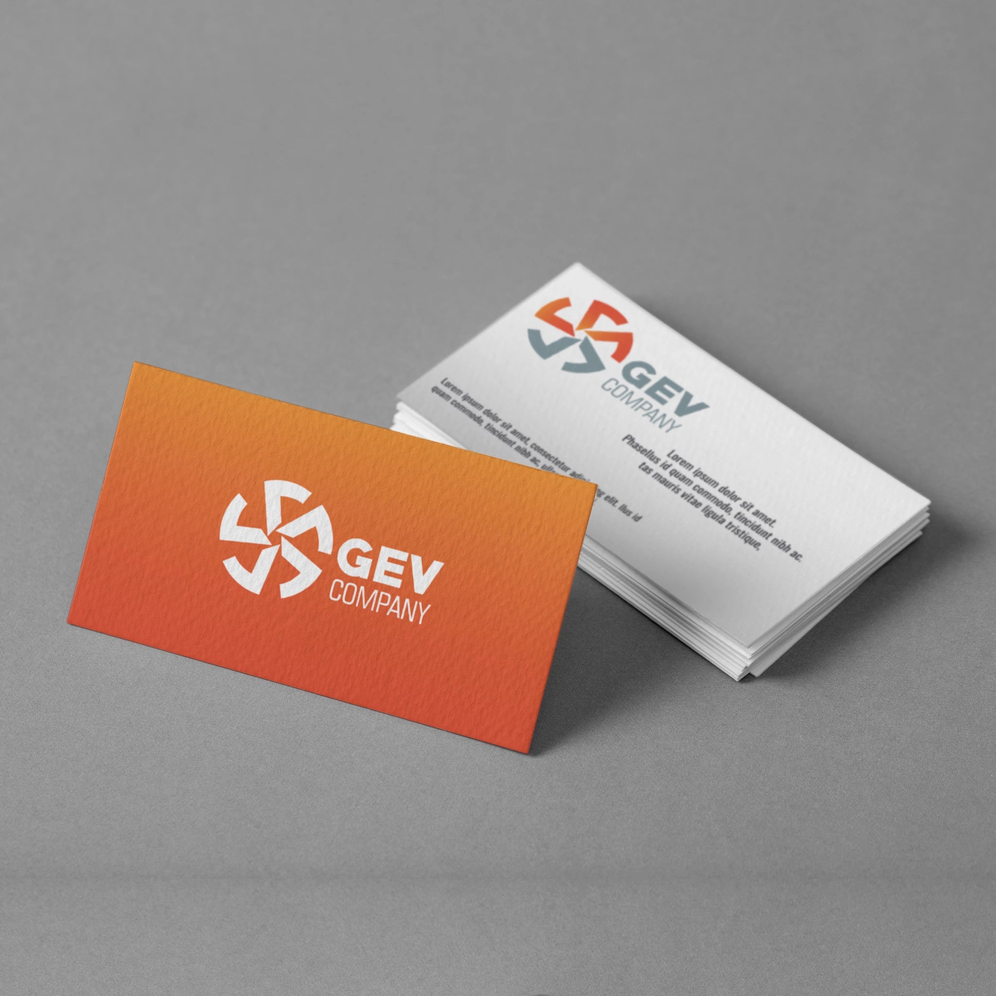 Beige & Orange Business Cards – Corporate & Minimalist Look