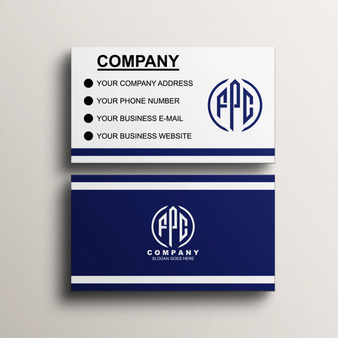 Professional Navy Blue & White Business Cards – Sleek & Modern