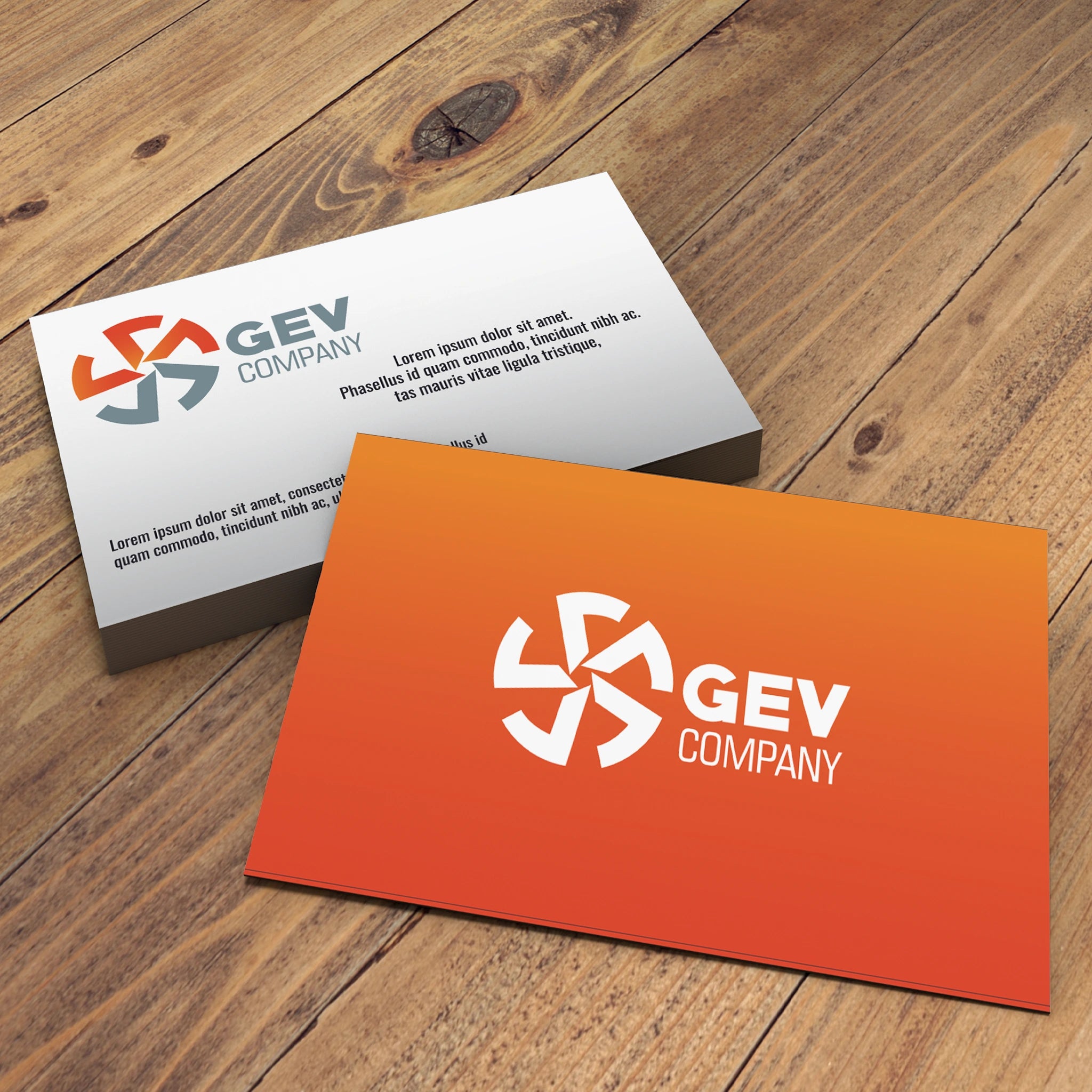 Beige & Orange Business Cards – Corporate & Minimalist Look