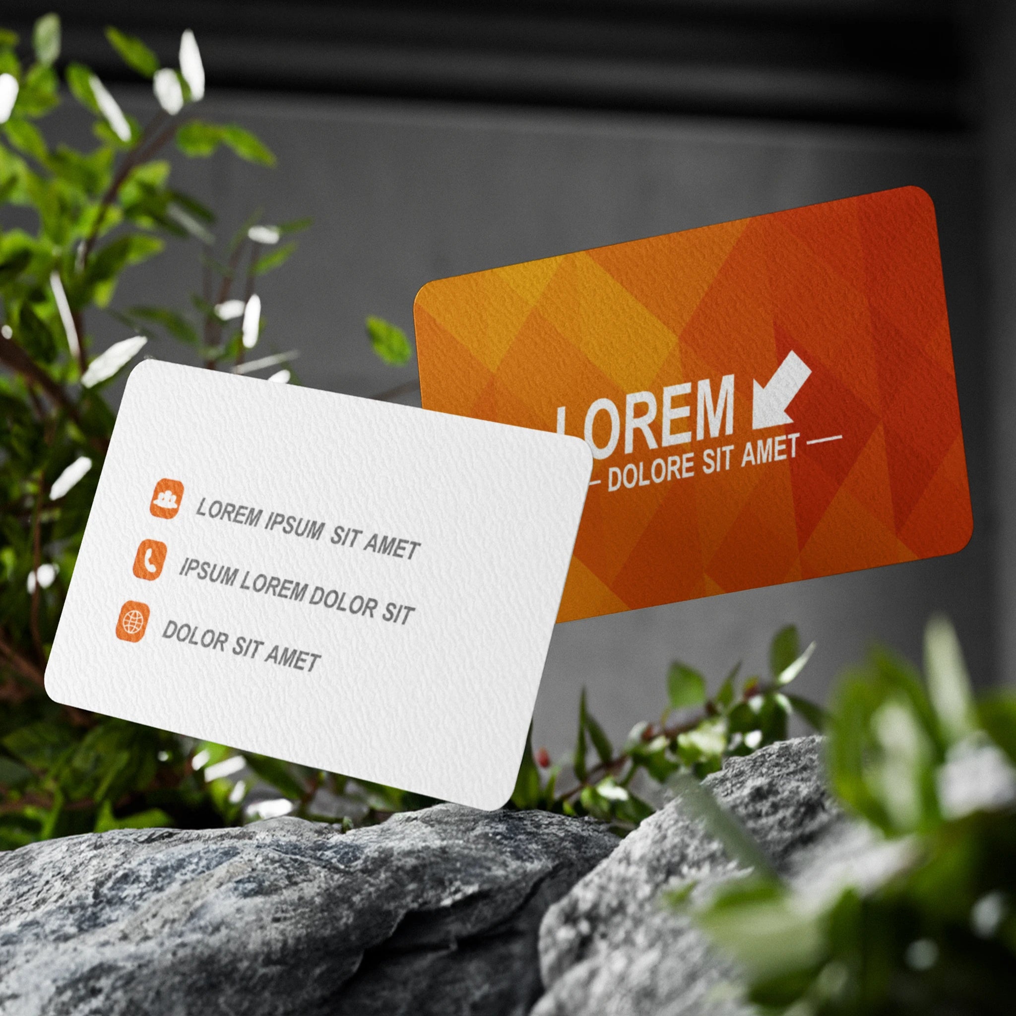 Geometric Orange Business Cards – Sleek & Professional Design