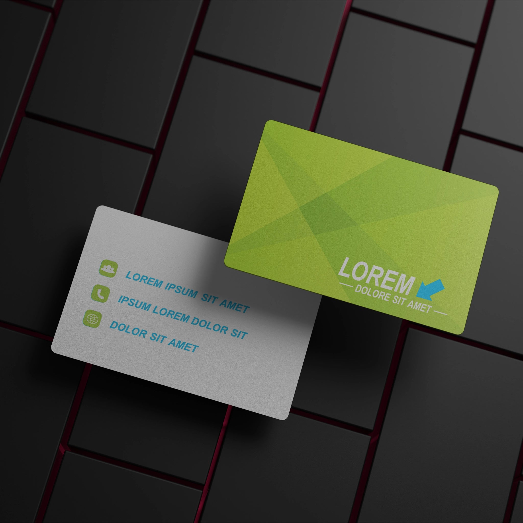 Vibrant Green Business Cards – Modern & Professional Design