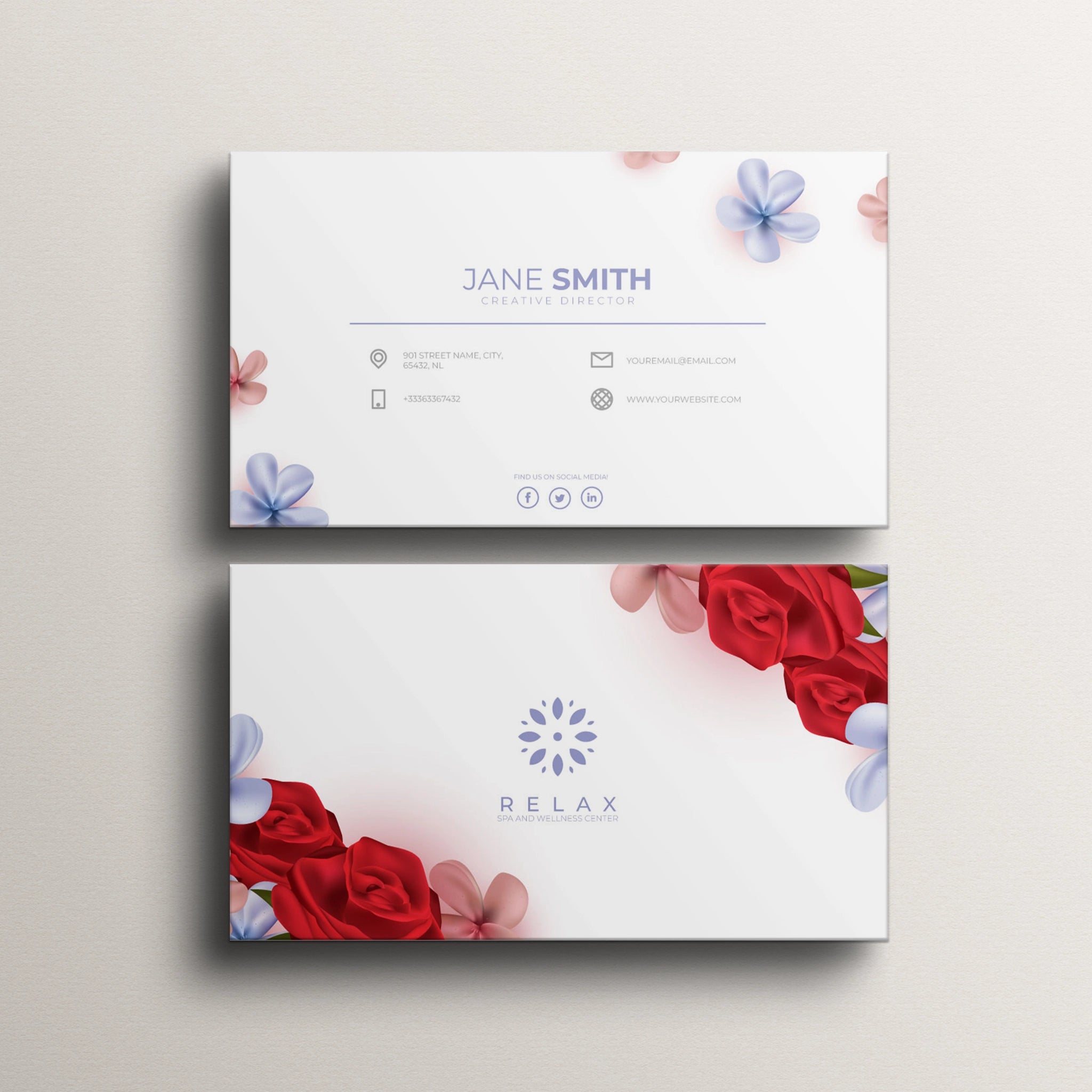 Luxury Floral Business Cards – Elegant & Professional