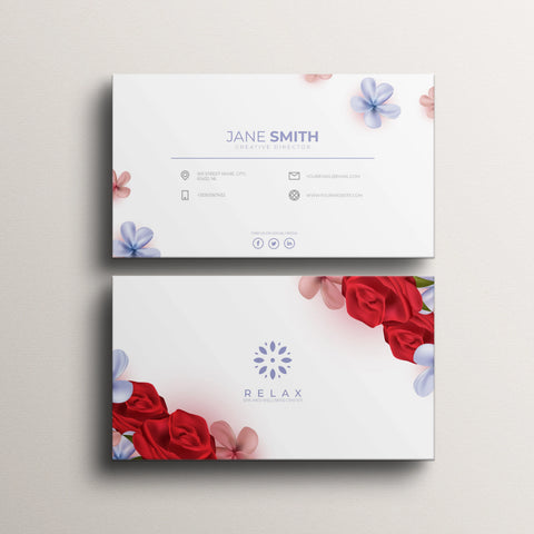 Luxury Floral Business Cards – Elegant & Professional