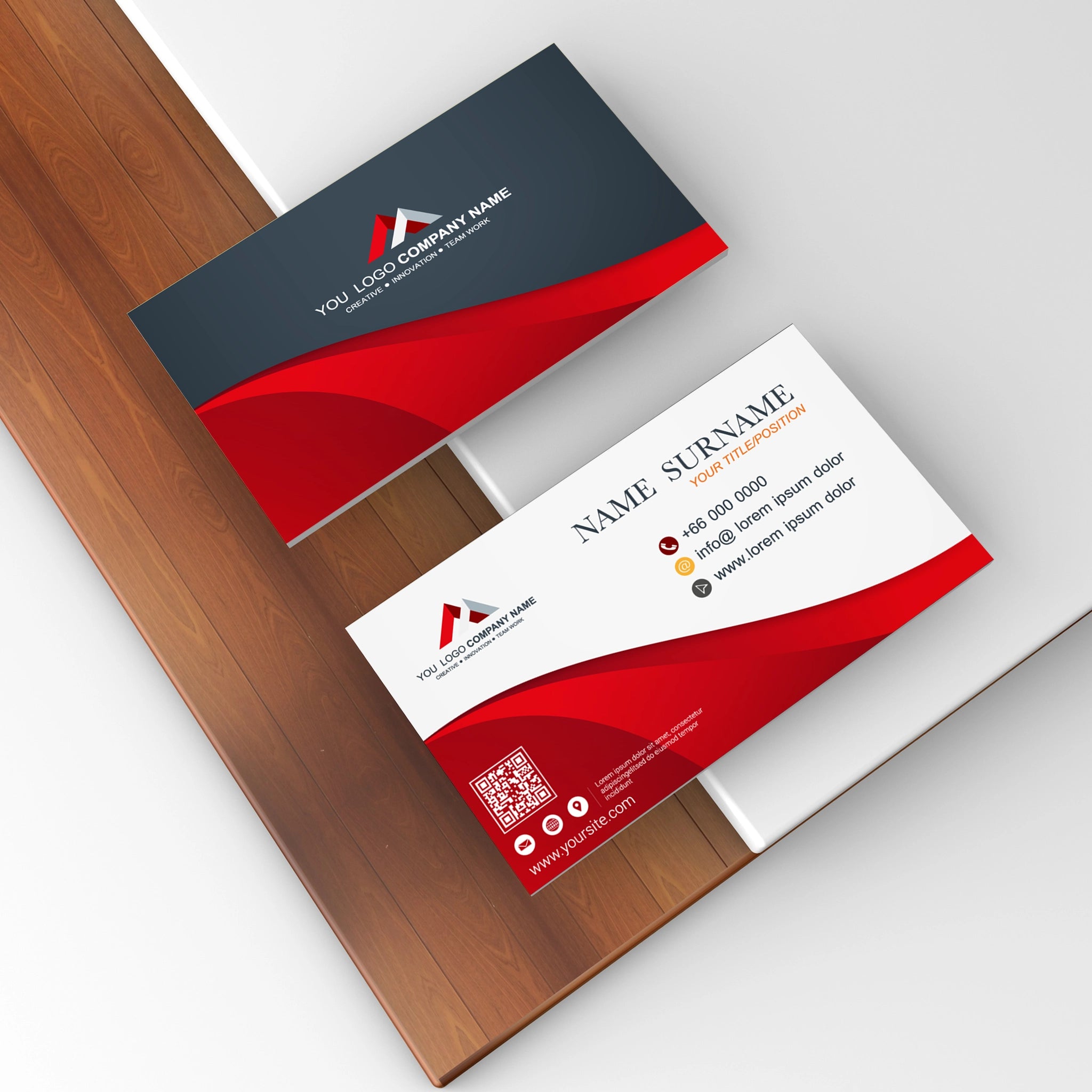 Premium Red & Black Business Cards – Modern & Professional
