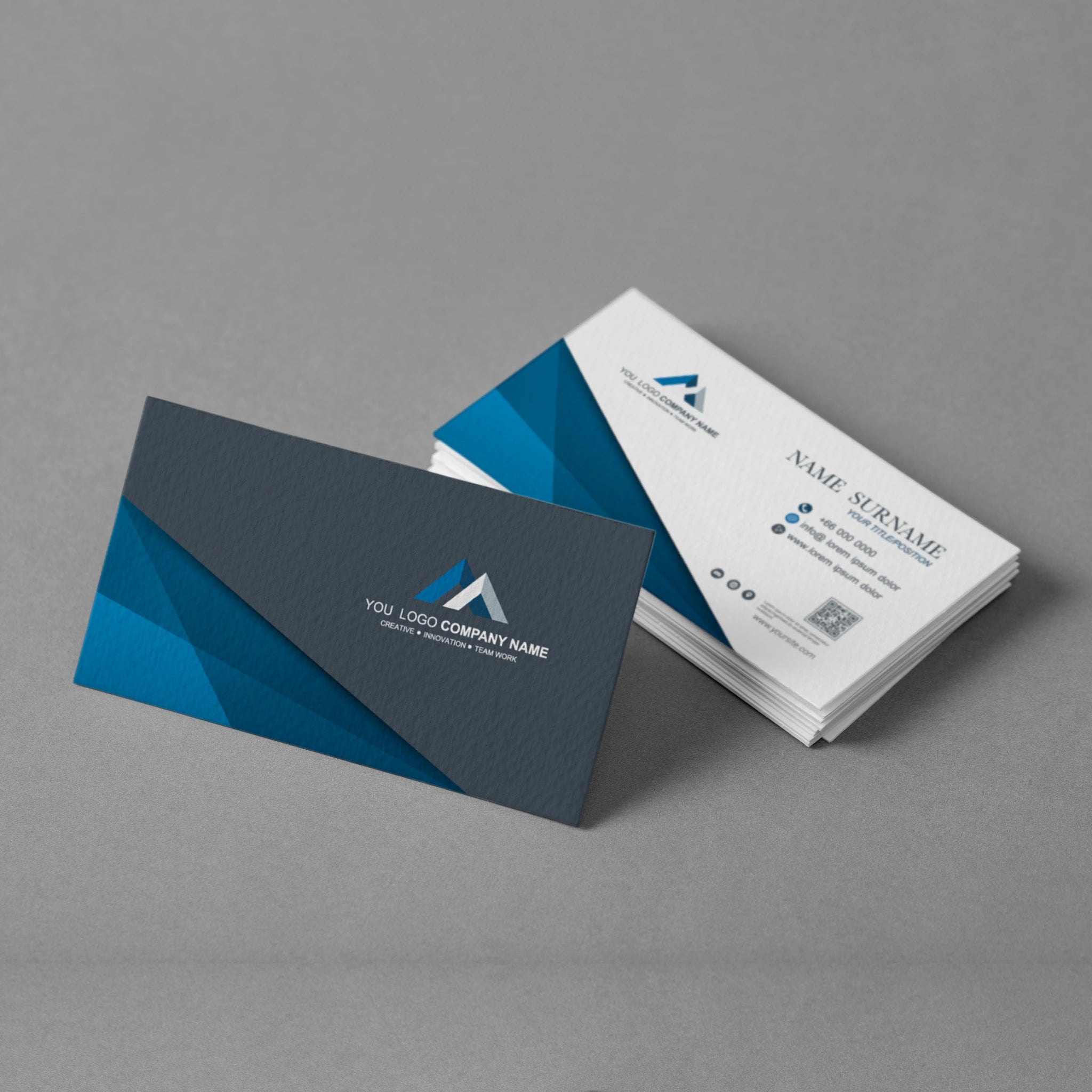 Elegant Dark Blue Corporate Stationery Bundle – Includes 6 Items