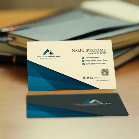 Professional Blue & Cream Business Cards – Premium Design