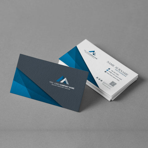 Professional Blue & Cream Business Cards – Premium Design