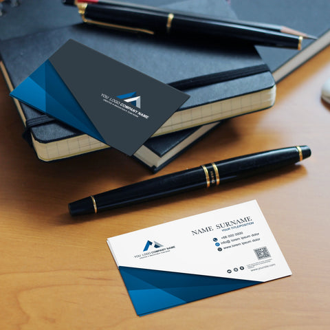 Professional Blue & Cream Business Cards – Premium Design