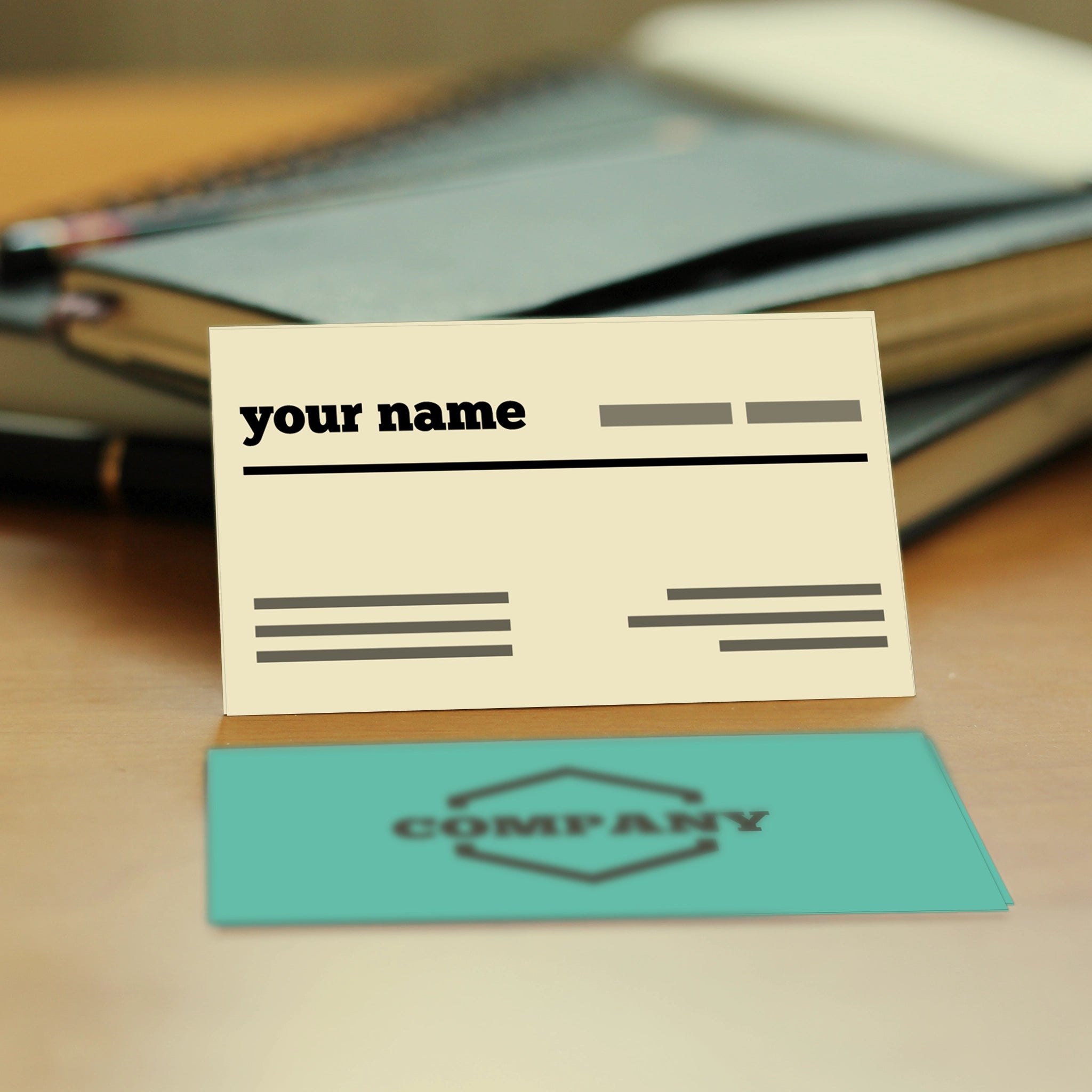Minimalist Cream & Teal Business Cards – Modern & Elegant