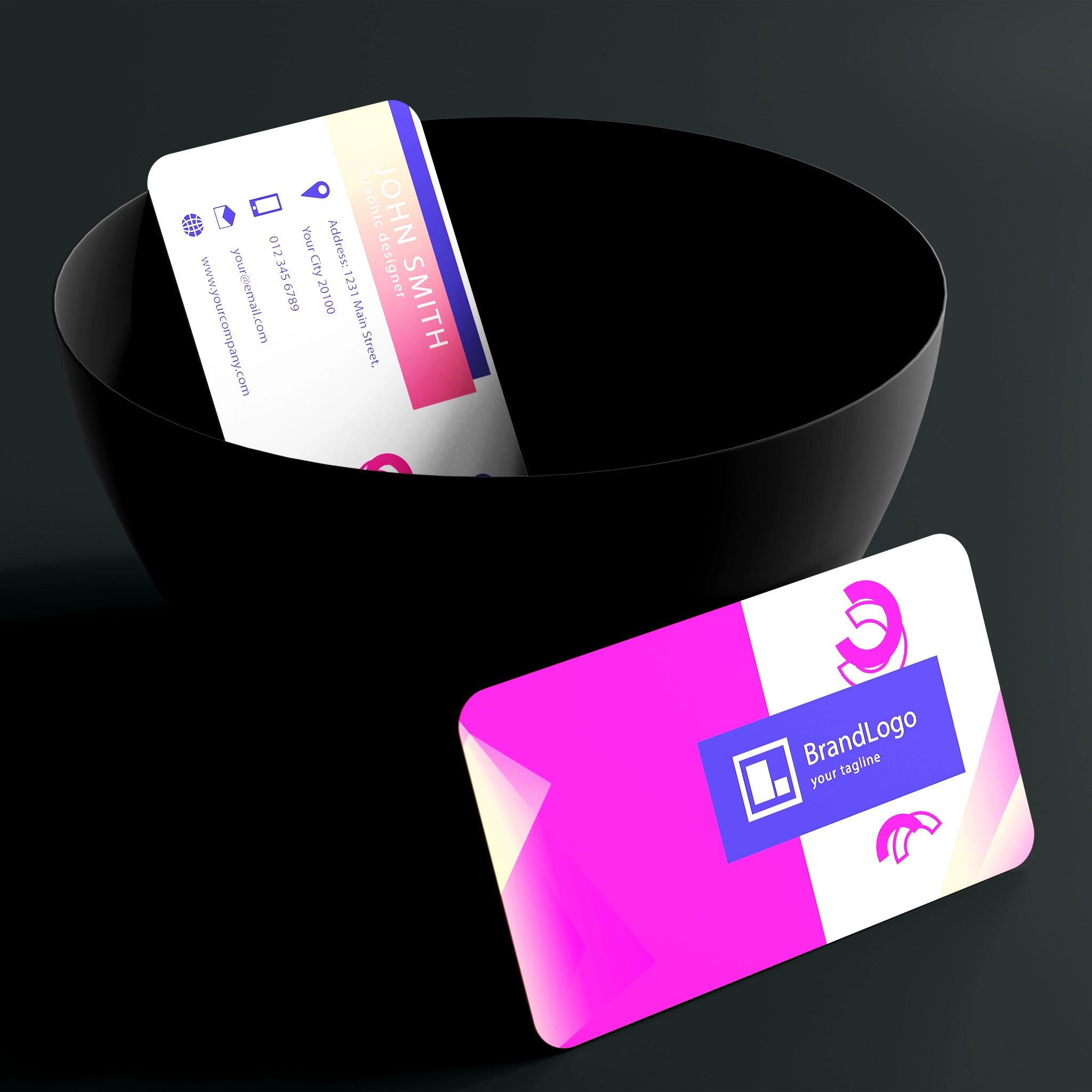Pink & Blue Business Cards – Bold & Contemporary