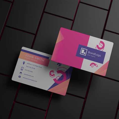 Pink & Purple Stationery Set – Business Cards, Letterheads & Stamp