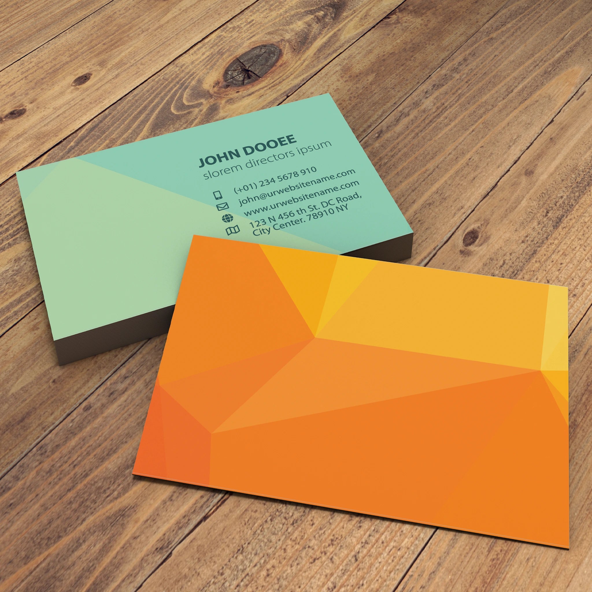 Professional Green & Orange Business Cards – Modern & Stylish