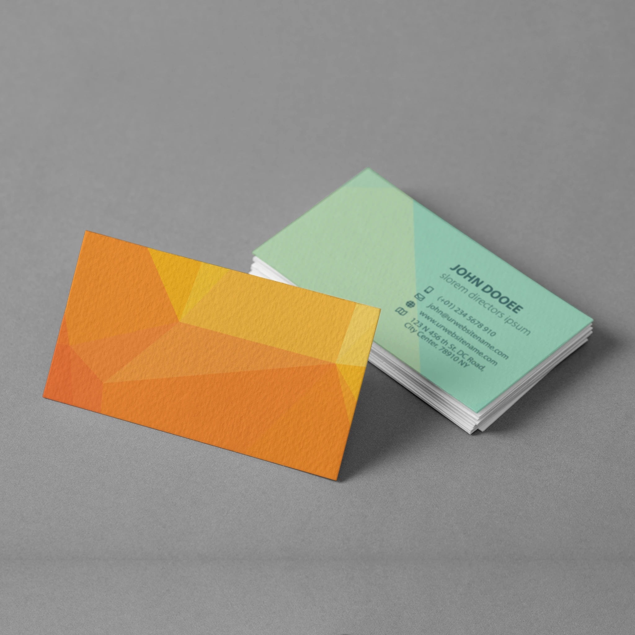 Professional Green & Orange Business Cards – Modern & Stylish