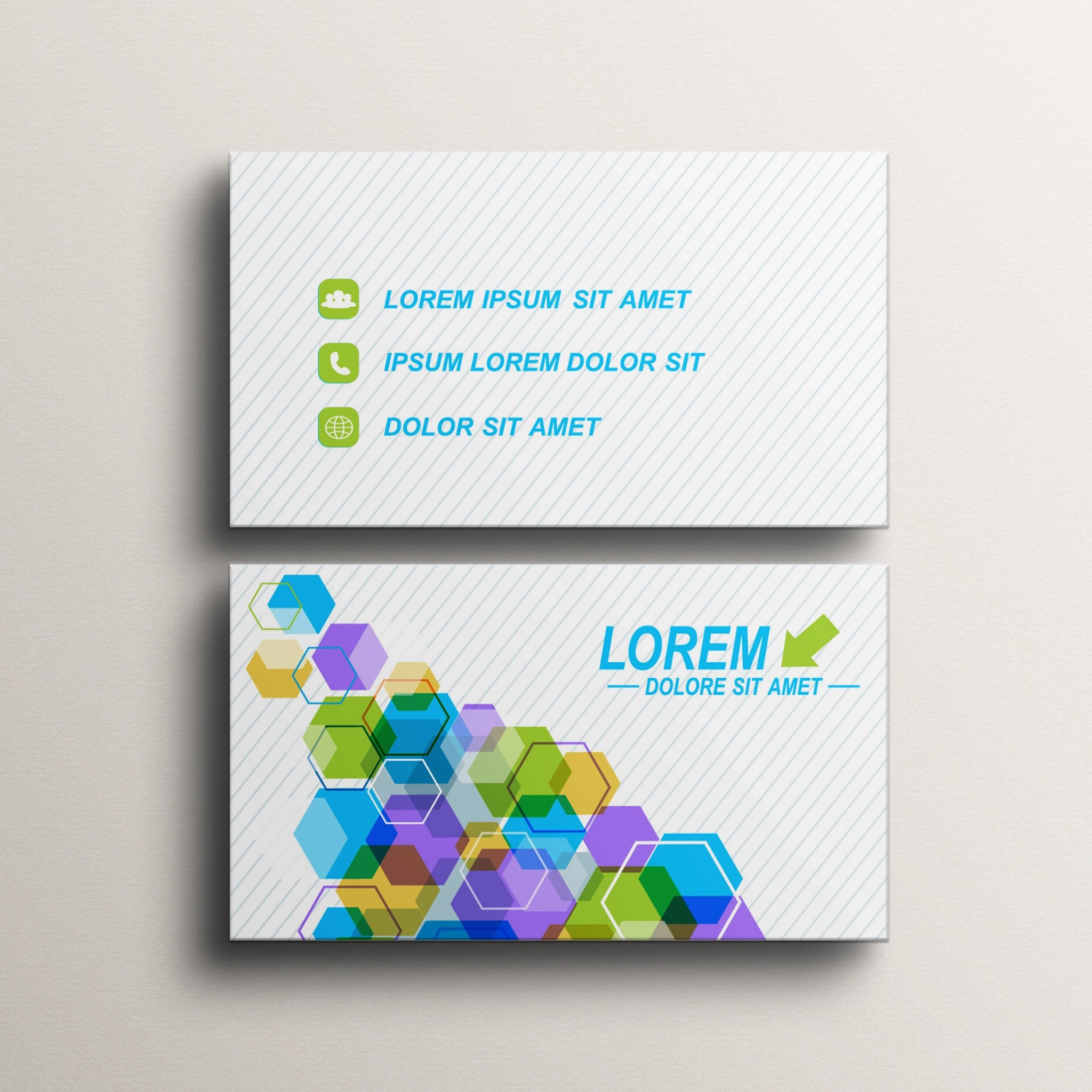 Modern Hexagonal Business Cards – Vibrant & Unique Design