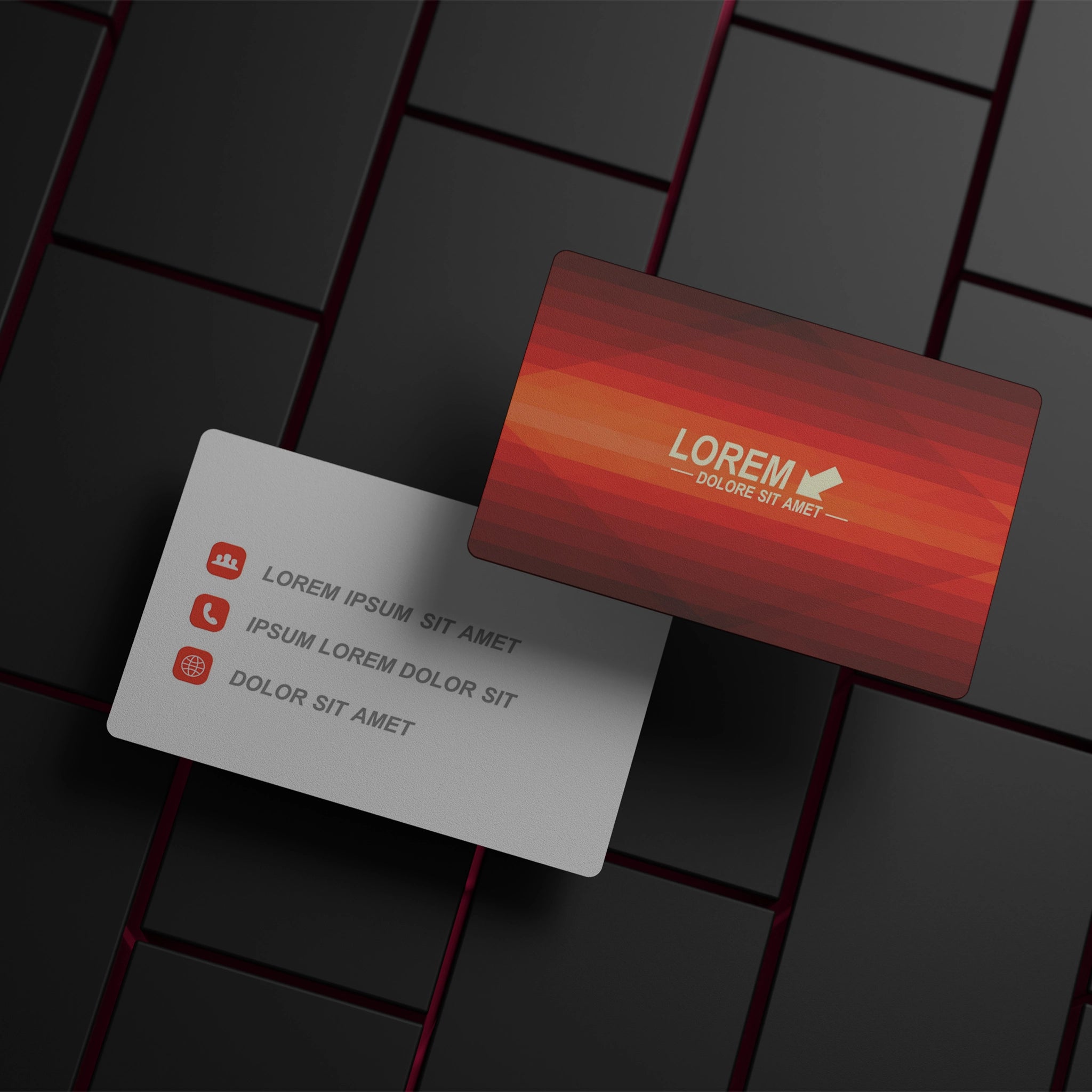 Red Gradient Business Cards – Sleek & Professional