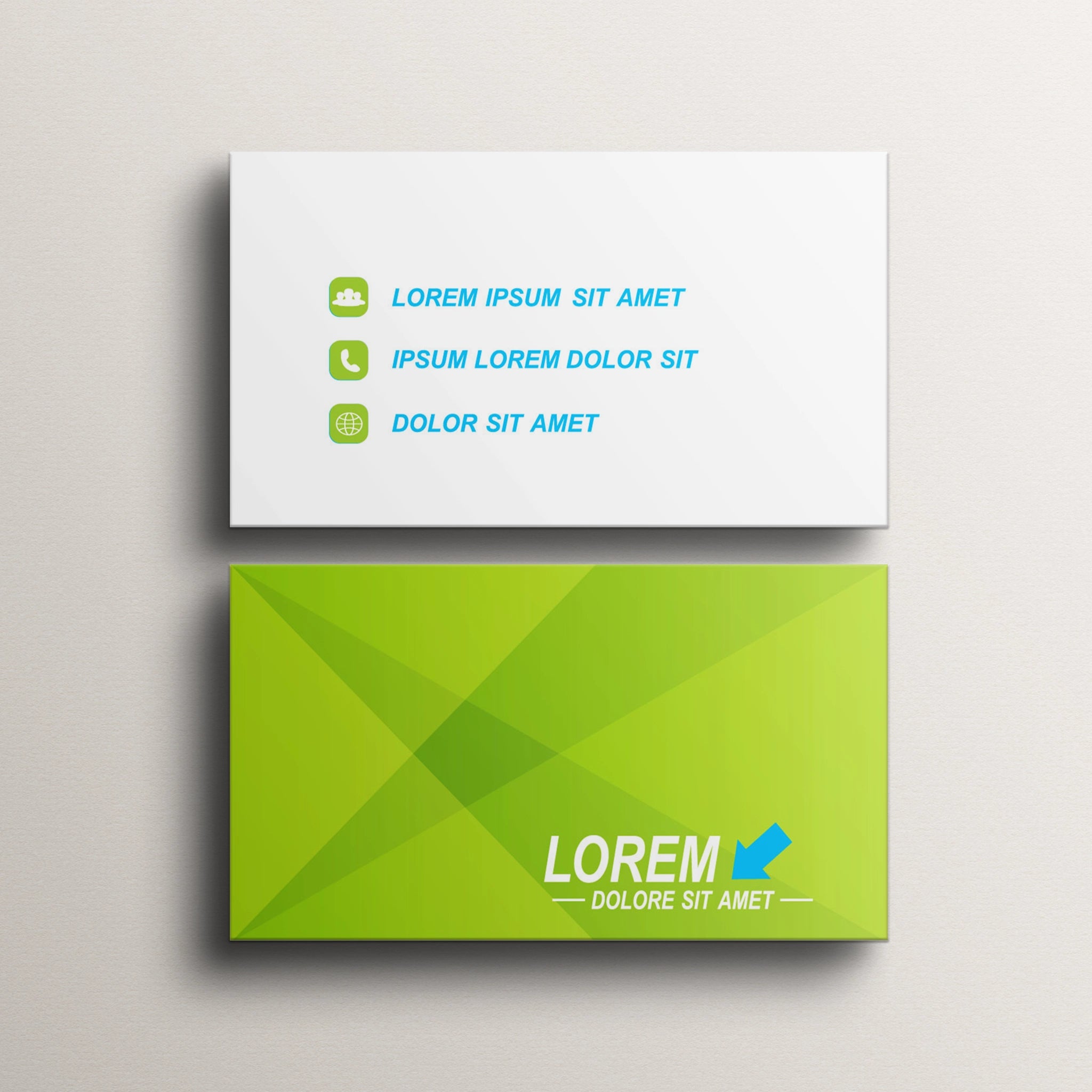 Vibrant Green Business Cards – Modern & Professional Design