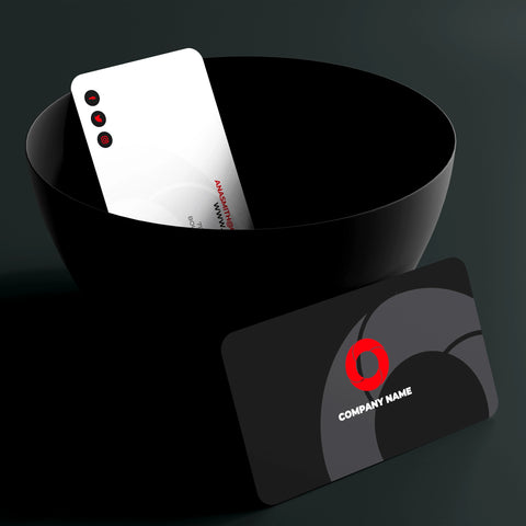 Sleek Black & White Business Cards with Red Logo Accent