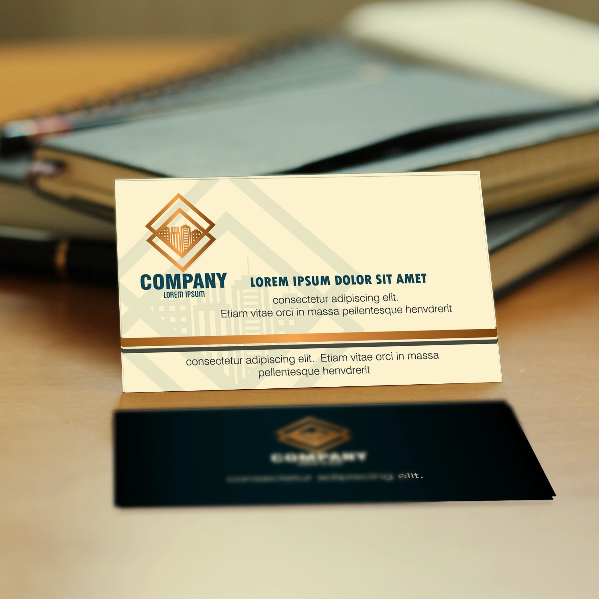 Elegant Black & White Business Cards – Gold Accent Design