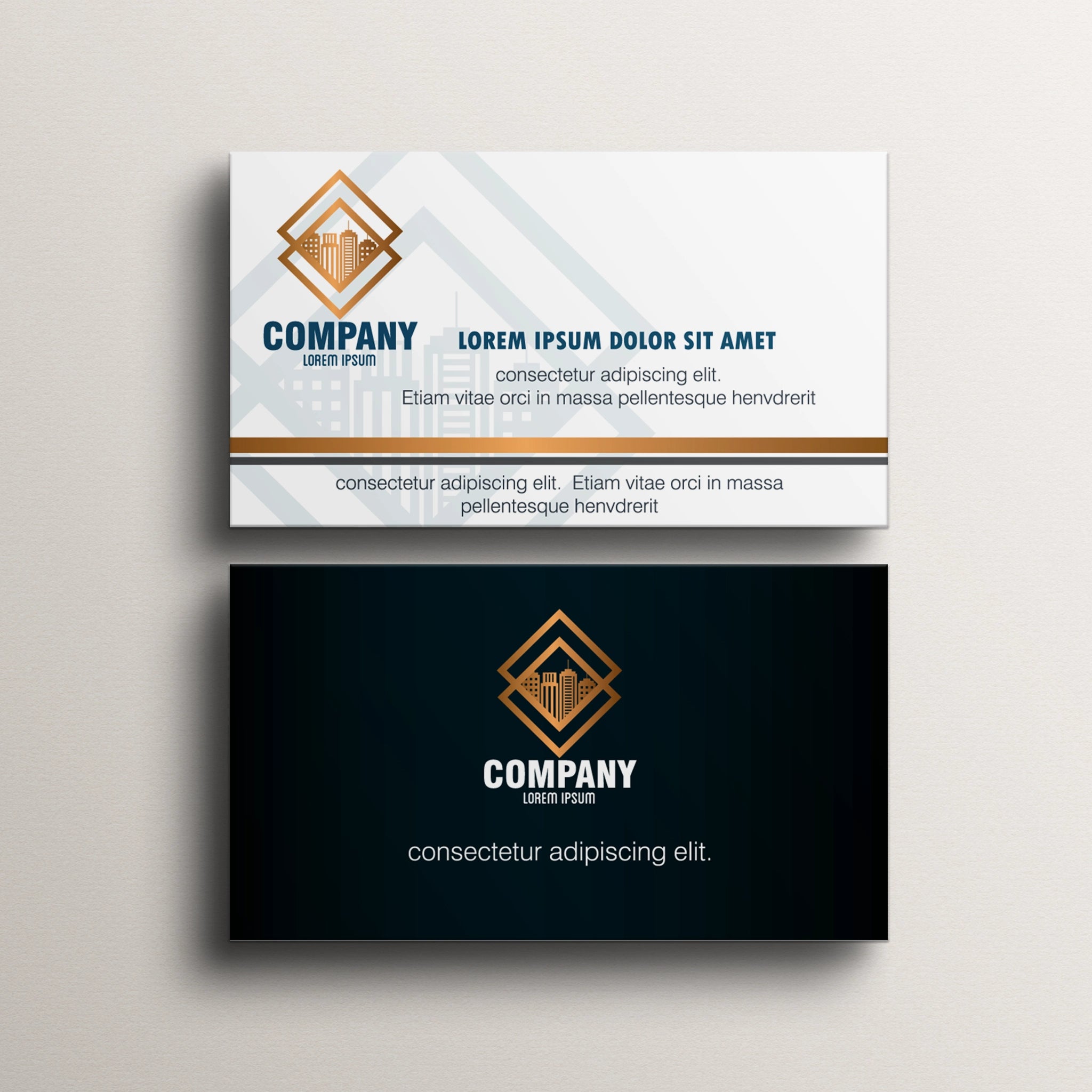 Elegant Black & White Business Cards – Gold Accent Design
