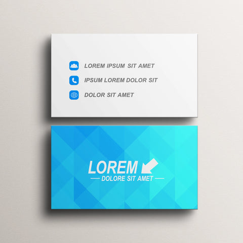 Blue Geometric Design Business Cards, Premium Finish