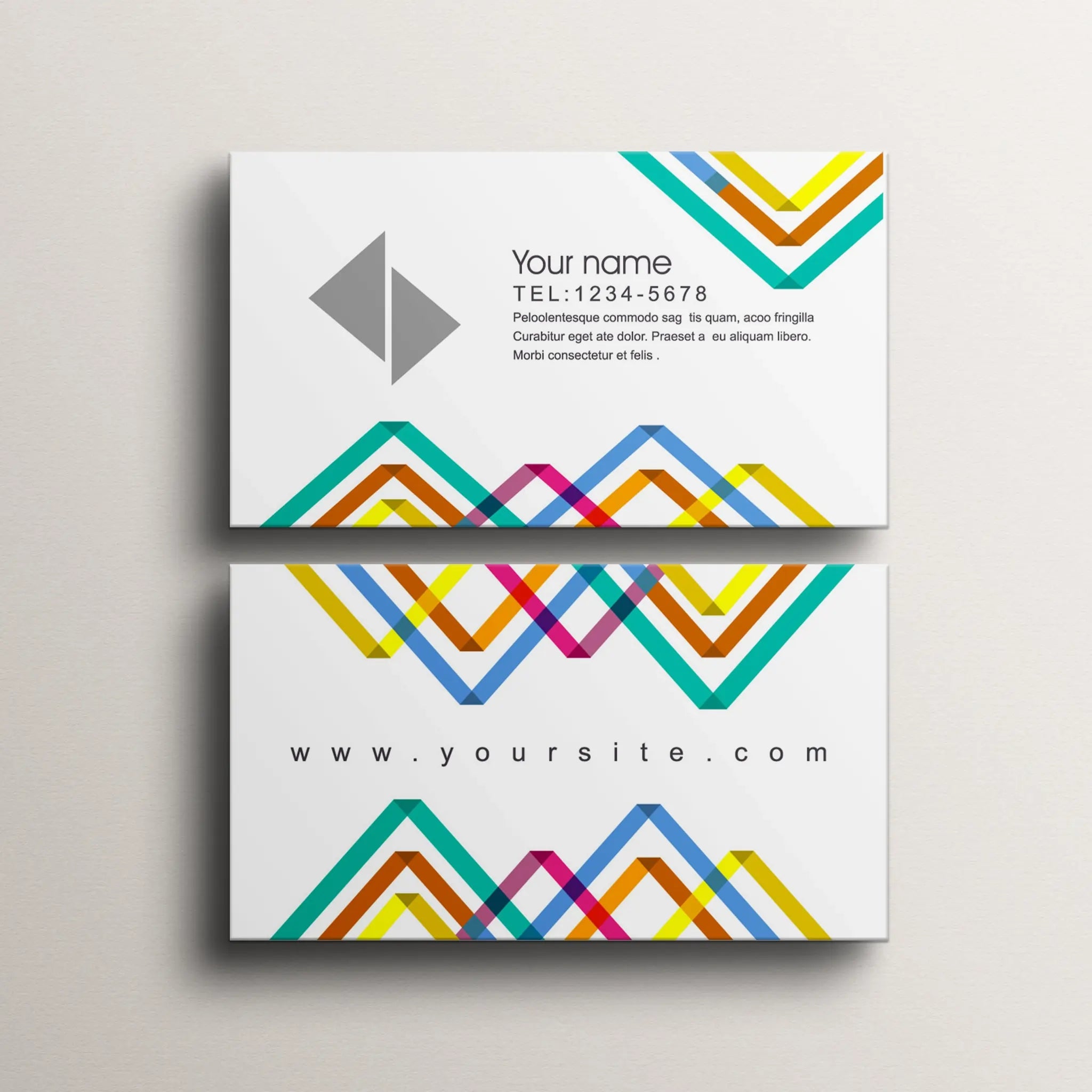 Colorful Geometric Business Cards – Bold & Eye-Catching