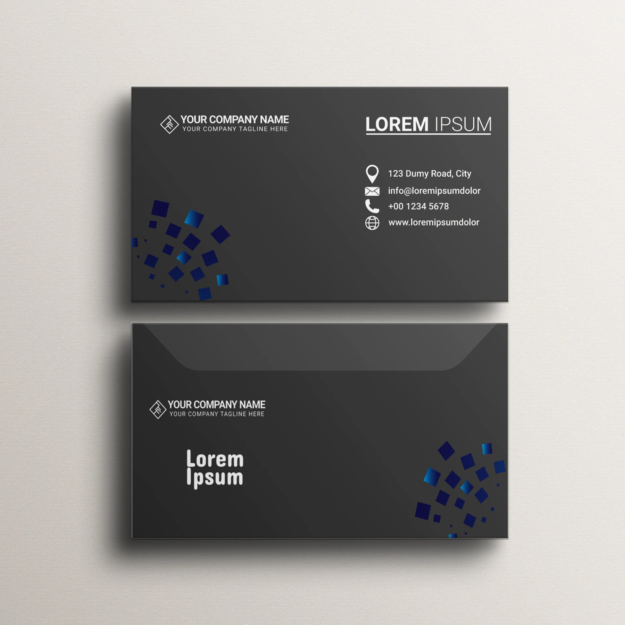 Black & Blue Business Cards – Sleek & Professional
