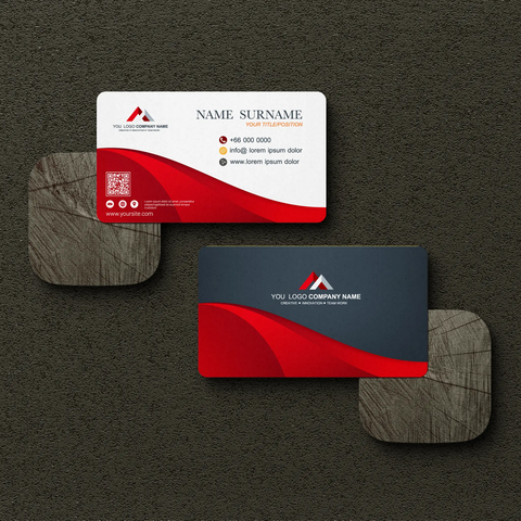 Business Cards – Red & Black, Premium Print