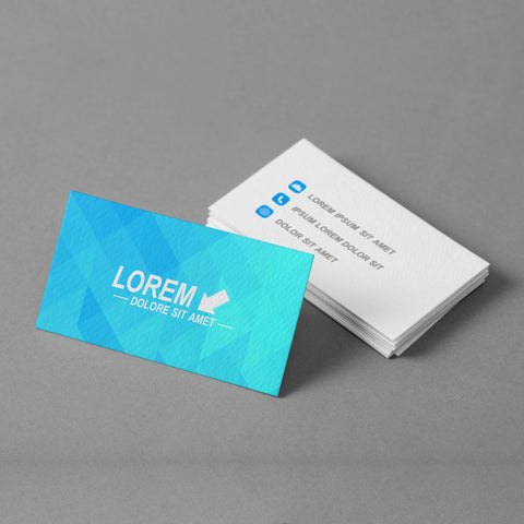 Blue Geometric Design Business Cards, Premium Finish