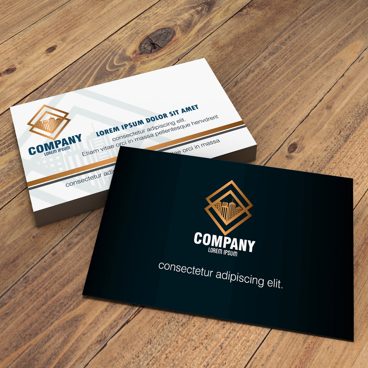 Elegant Black & White Business Cards – Gold Accent Design