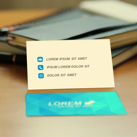 Blue Geometric Design Business Cards, Premium Finish
