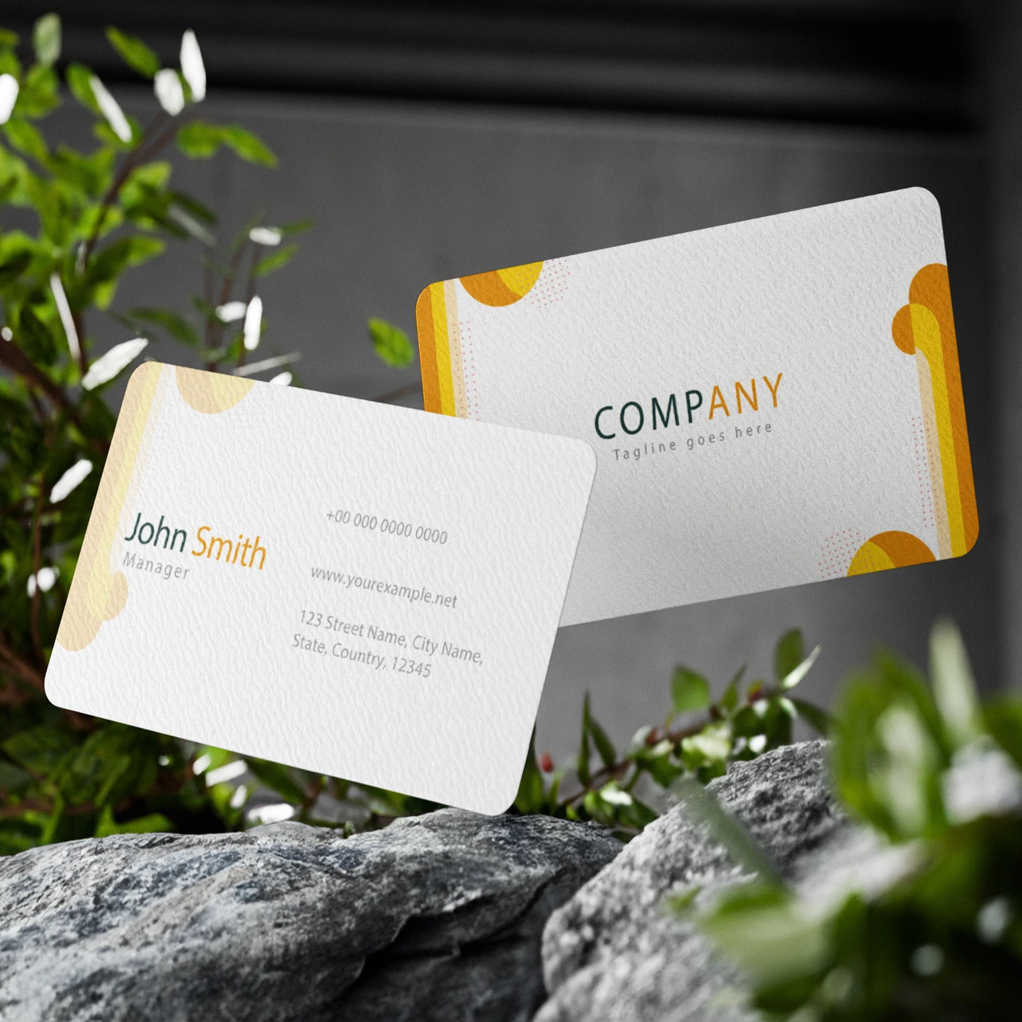 Minimalist White & Yellow Business Cards – Modern & Professional