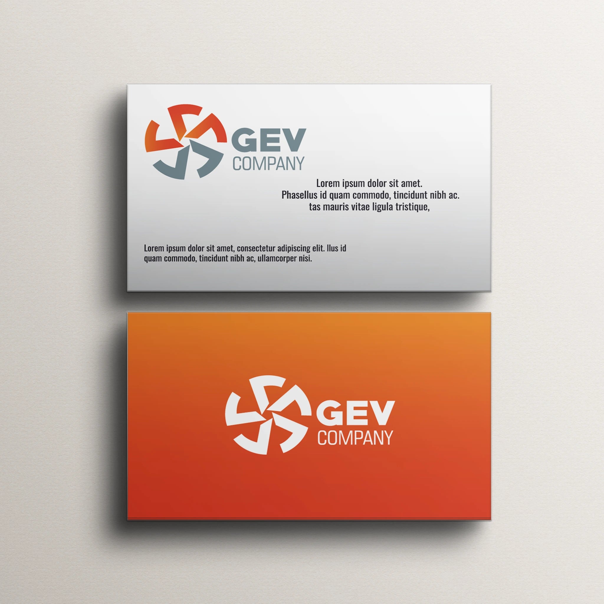 Beige & Orange Business Cards – Corporate & Minimalist Look