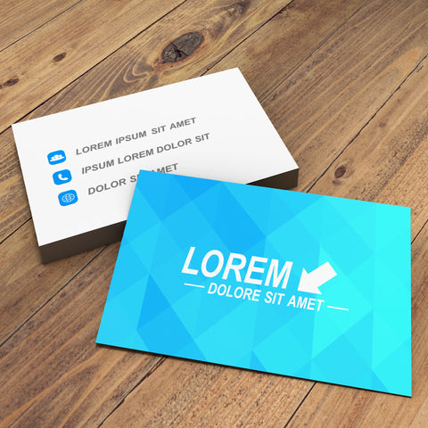 Blue Geometric Design Business Cards, Premium Finish