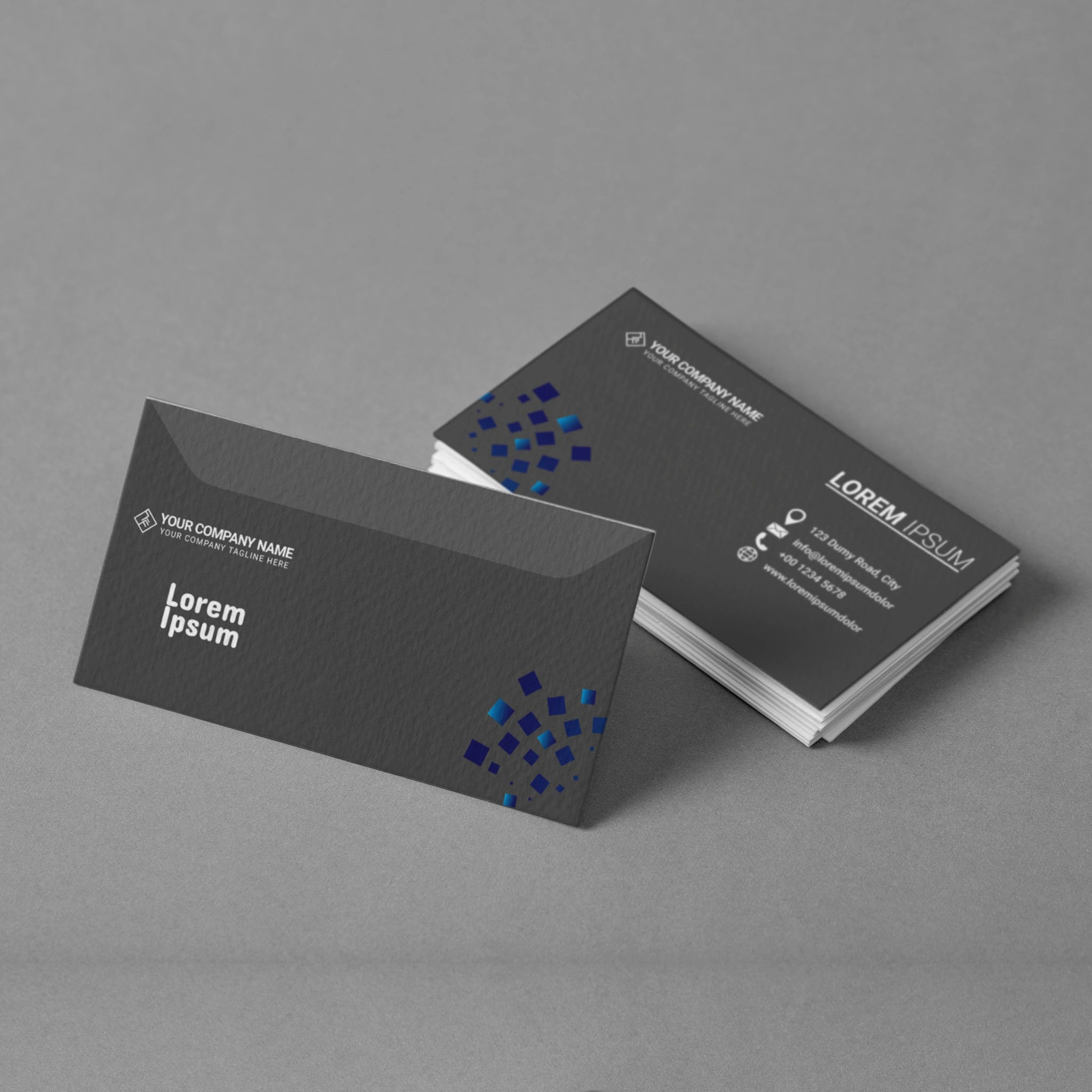 Black & Blue Business Cards – Sleek & Professional