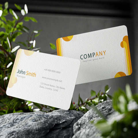Minimalist White & Yellow Business Cards – Modern & Professional