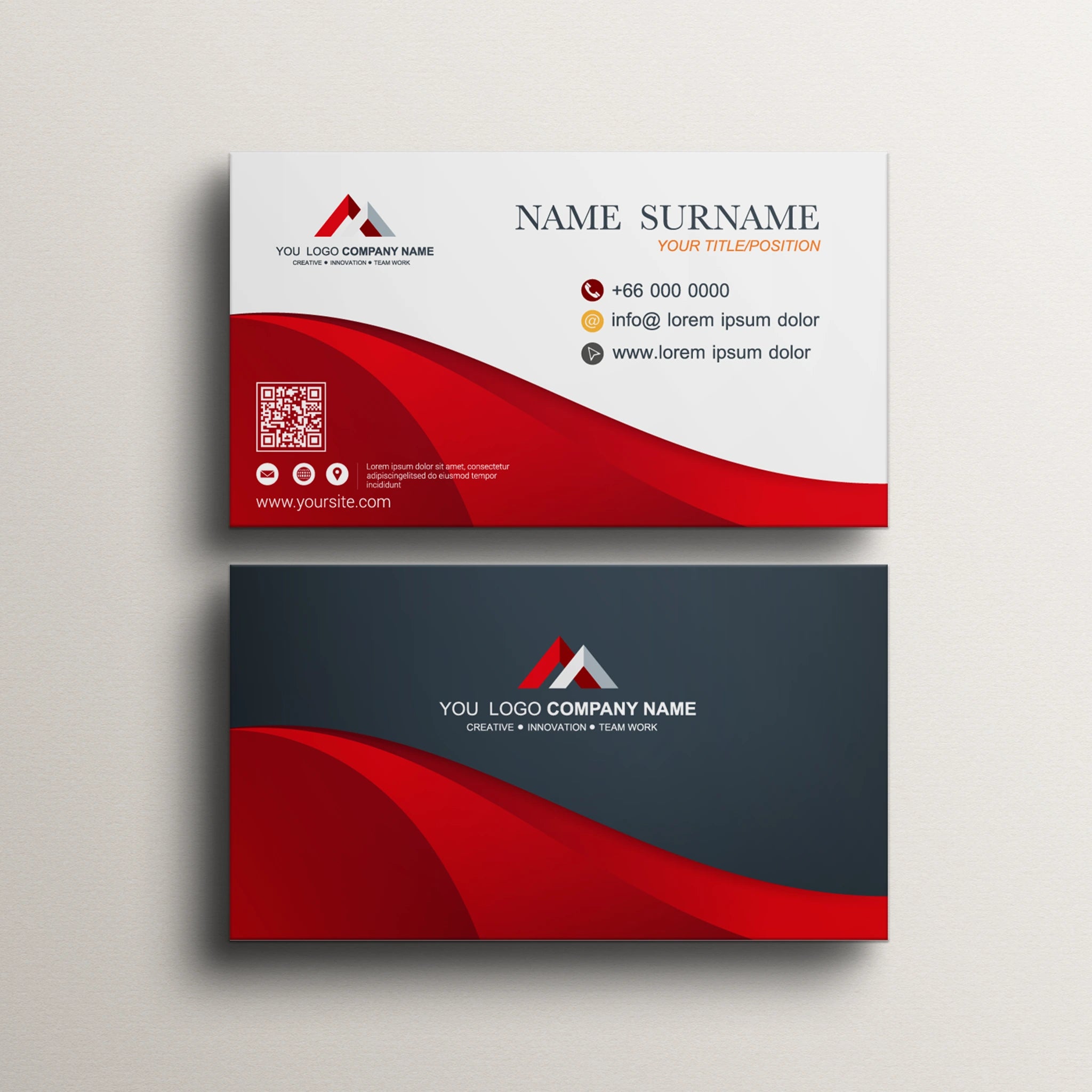 Premium Red & Black Business Cards – Modern & Professional
