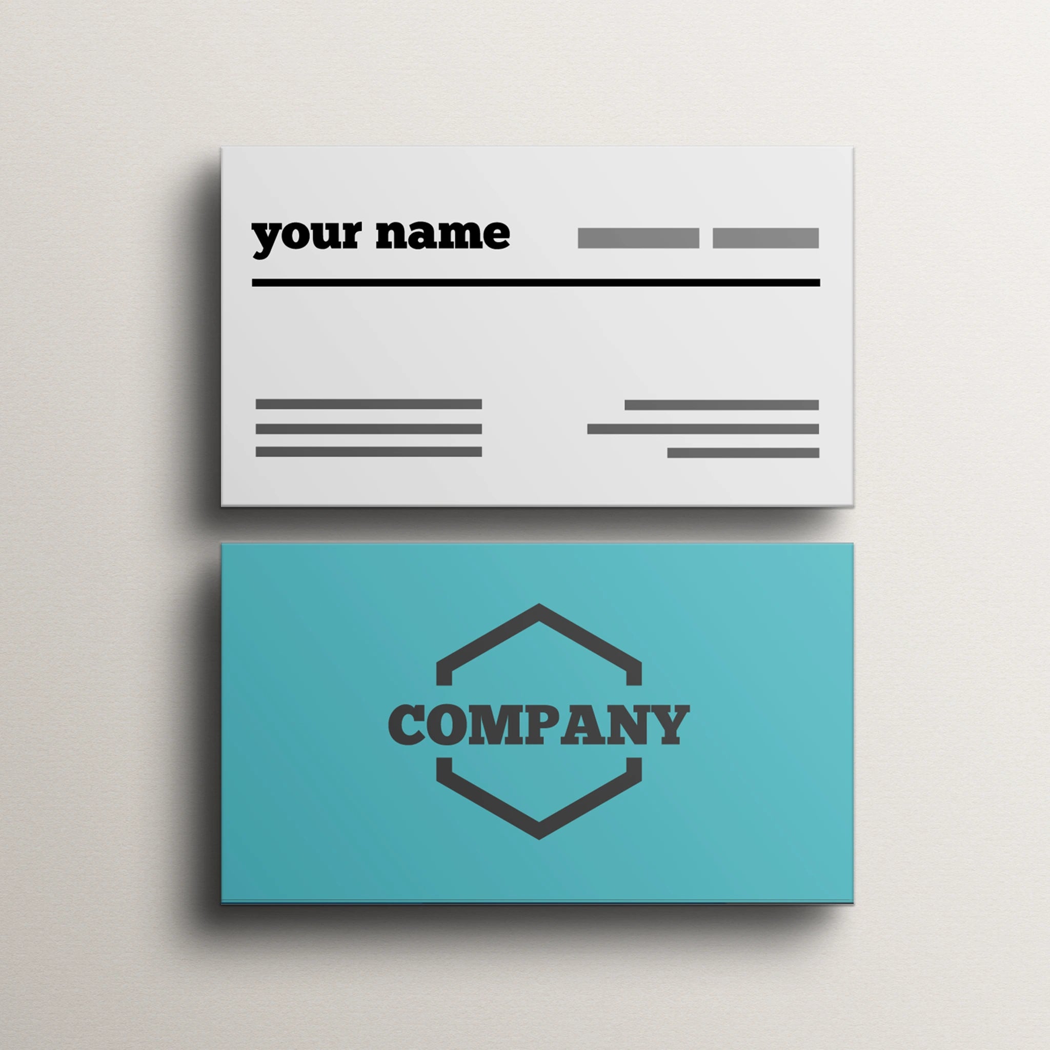 Minimalist Cream & Teal Business Cards – Modern & Elegant