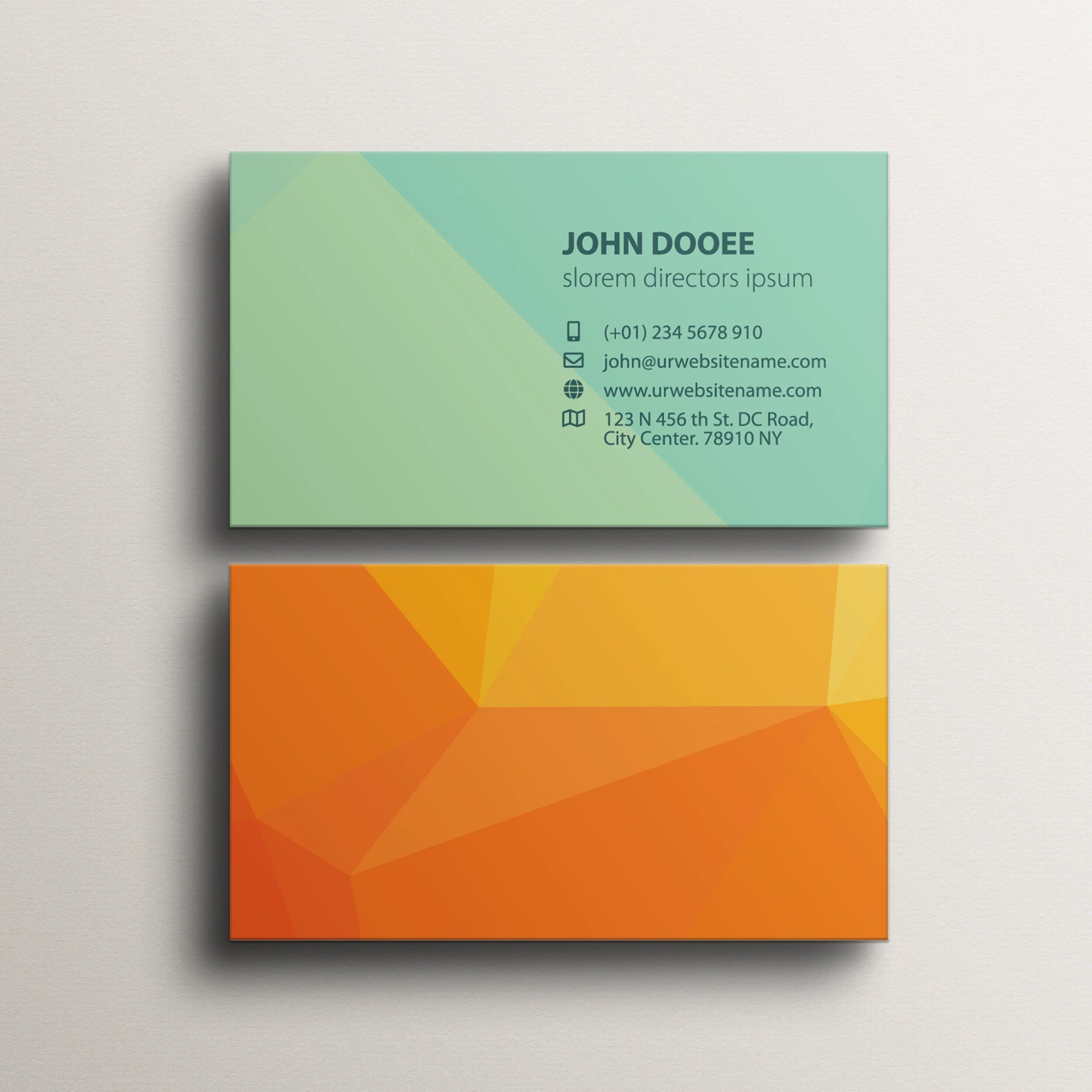 Professional Green & Orange Business Cards – Modern & Stylish