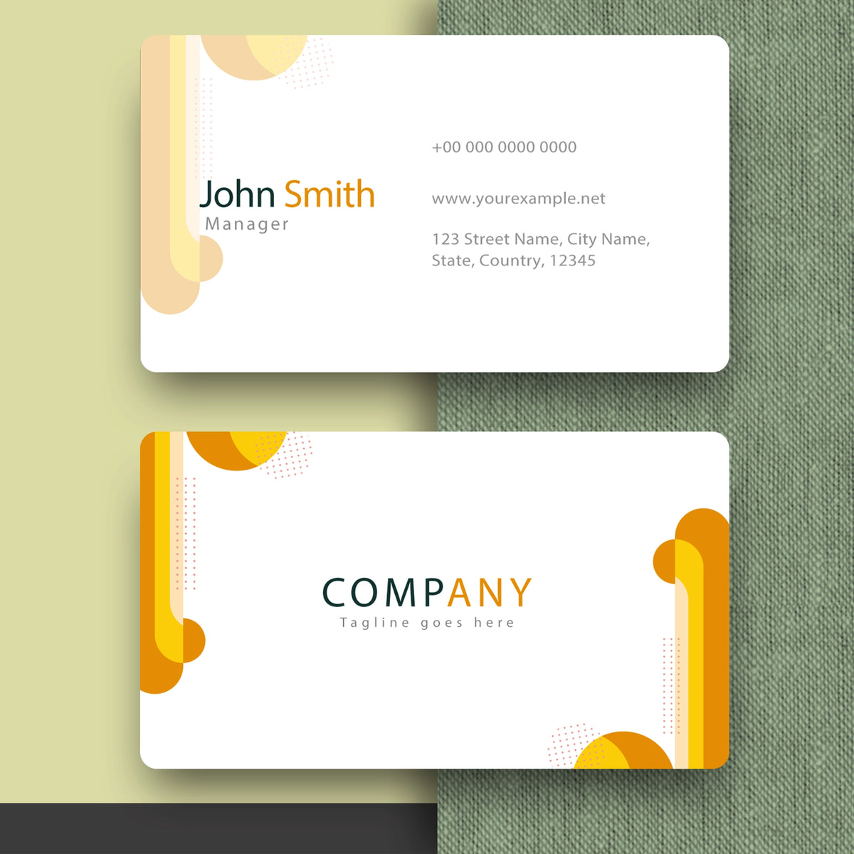 Minimalist White & Yellow Business Cards – Modern & Professional
