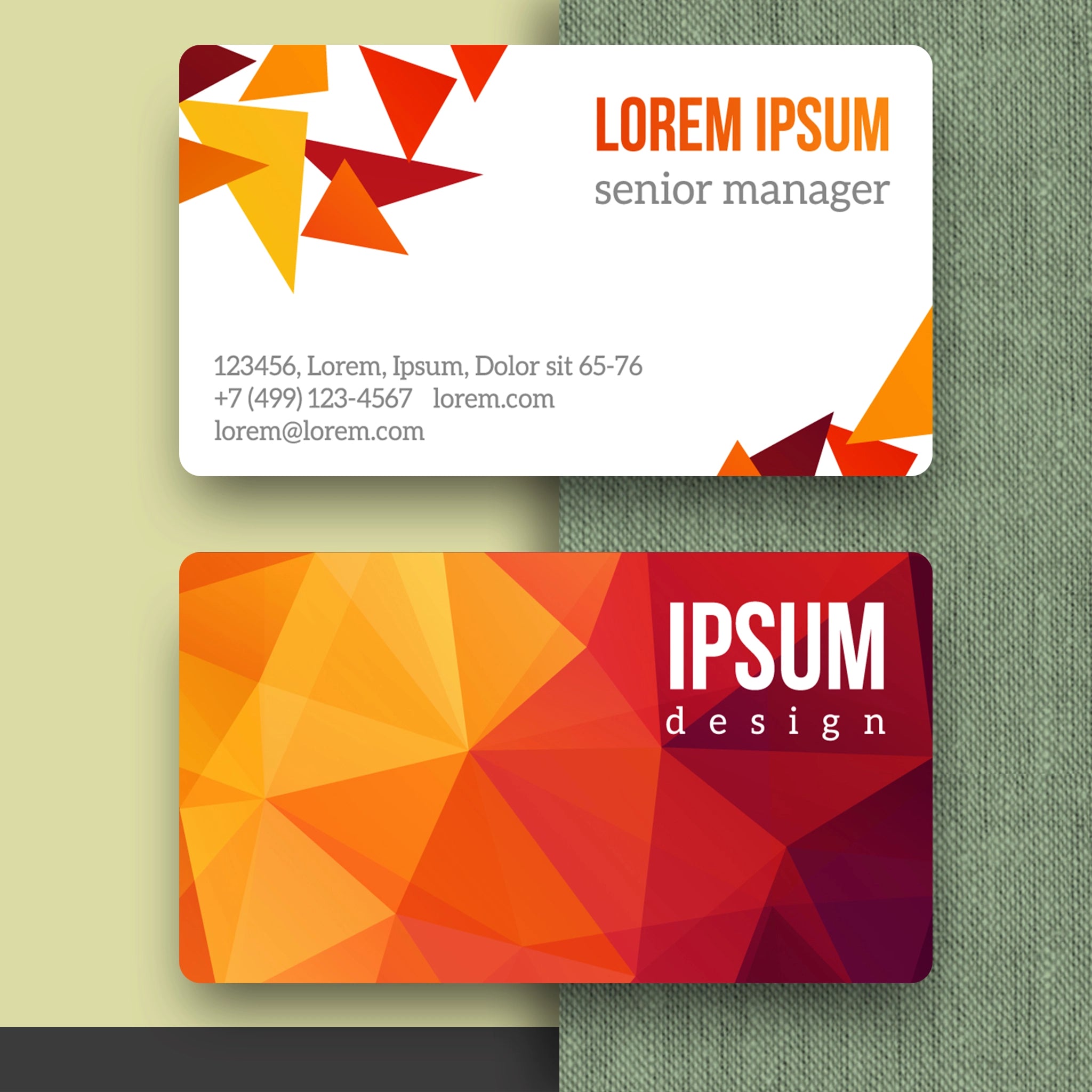 Fiery Orange Geometric Corporate Essentials Bundle – Bold & Modern