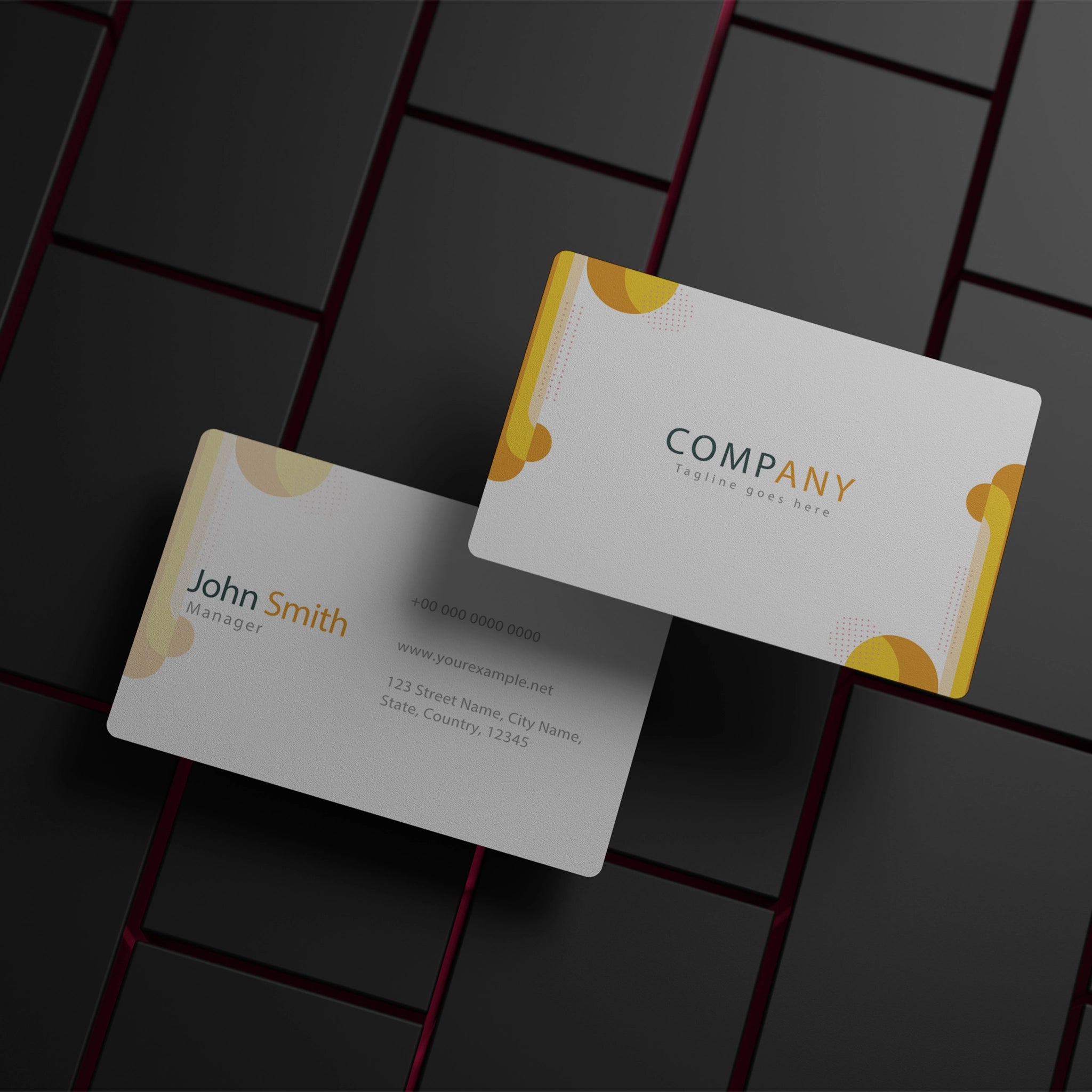 Minimalist White & Yellow Business Cards – Modern & Professional