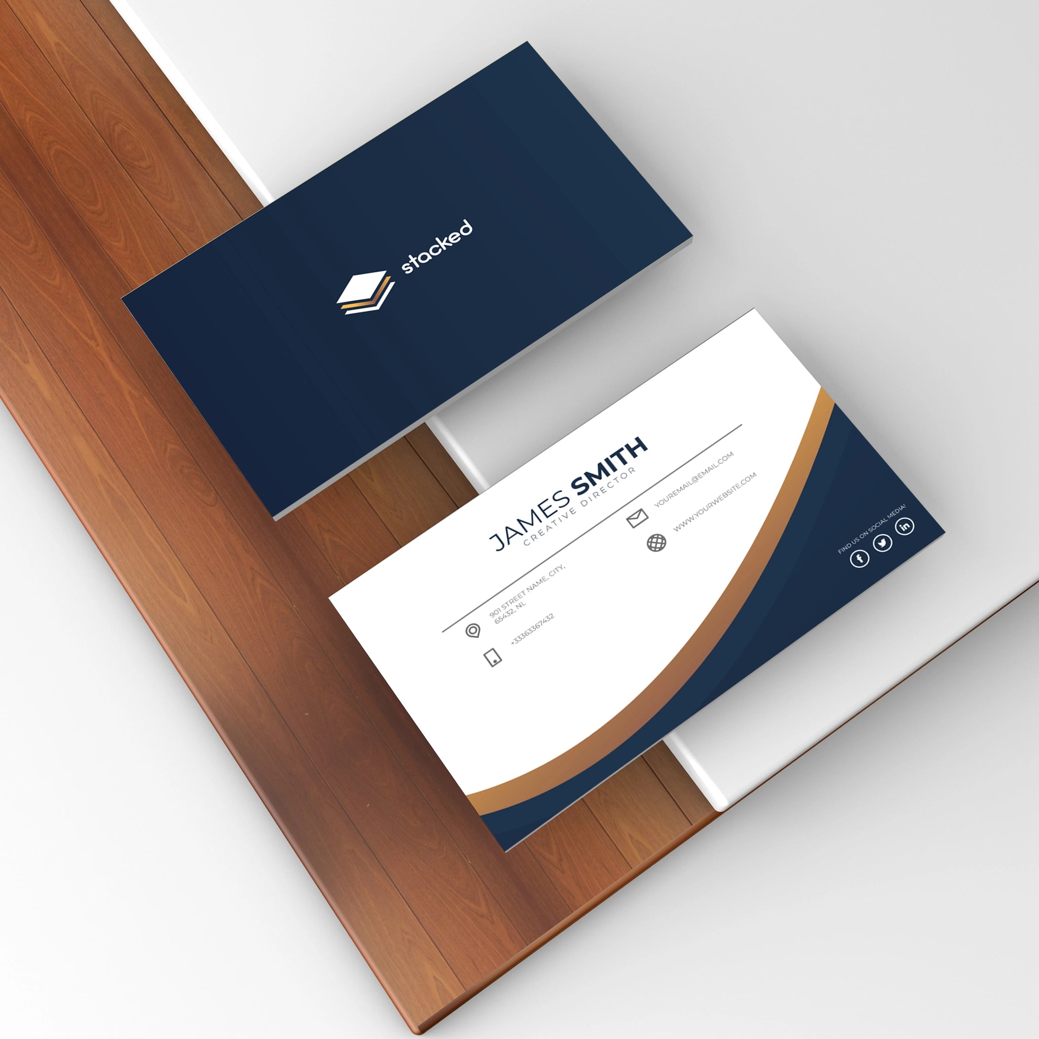 Luxury Navy & Gold Business Cards – Premium & Stylish